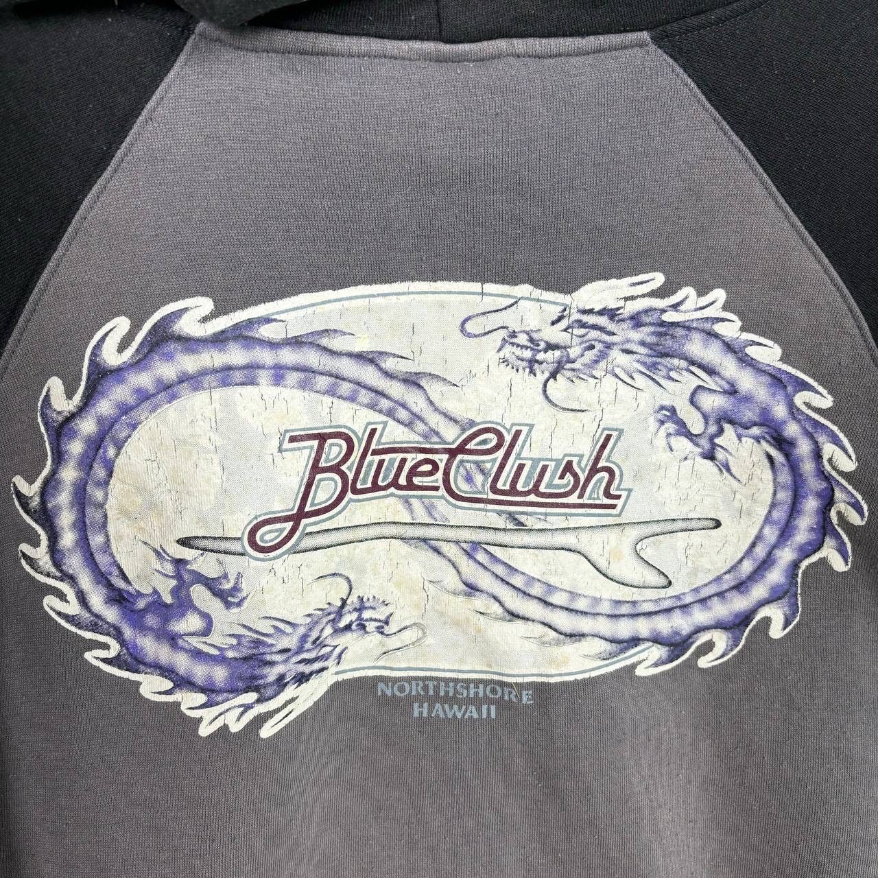 Japanese Brand Vintage Y2K Grass Hither Blue Crush Dragon Graphic Hoodie Size US L / EU 52-54 / 3 - 6 Thumbnail
