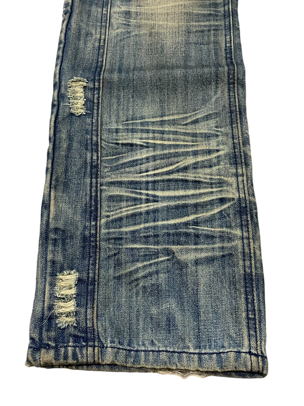 If Six Was Nine × Japanese Brand × Junya Watanabe Crazy Race Pierced & Studded Panelled Poem Mud Jeans Size US 32 / EU 48 - 11 Thumbnail