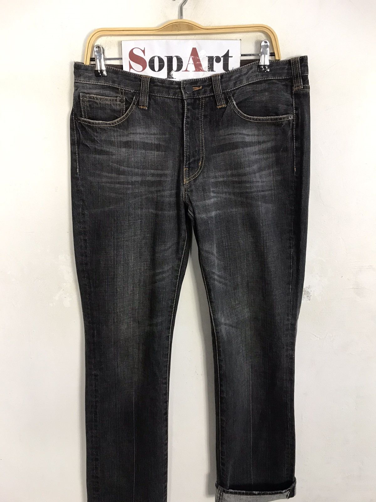 Japanese Brand × Takeo Kikuchi × Vintage Vintage Takeo Kikuchi Black Colour Design Denim Jeans Size US 34 / EU 50 - 3 Thumbnail