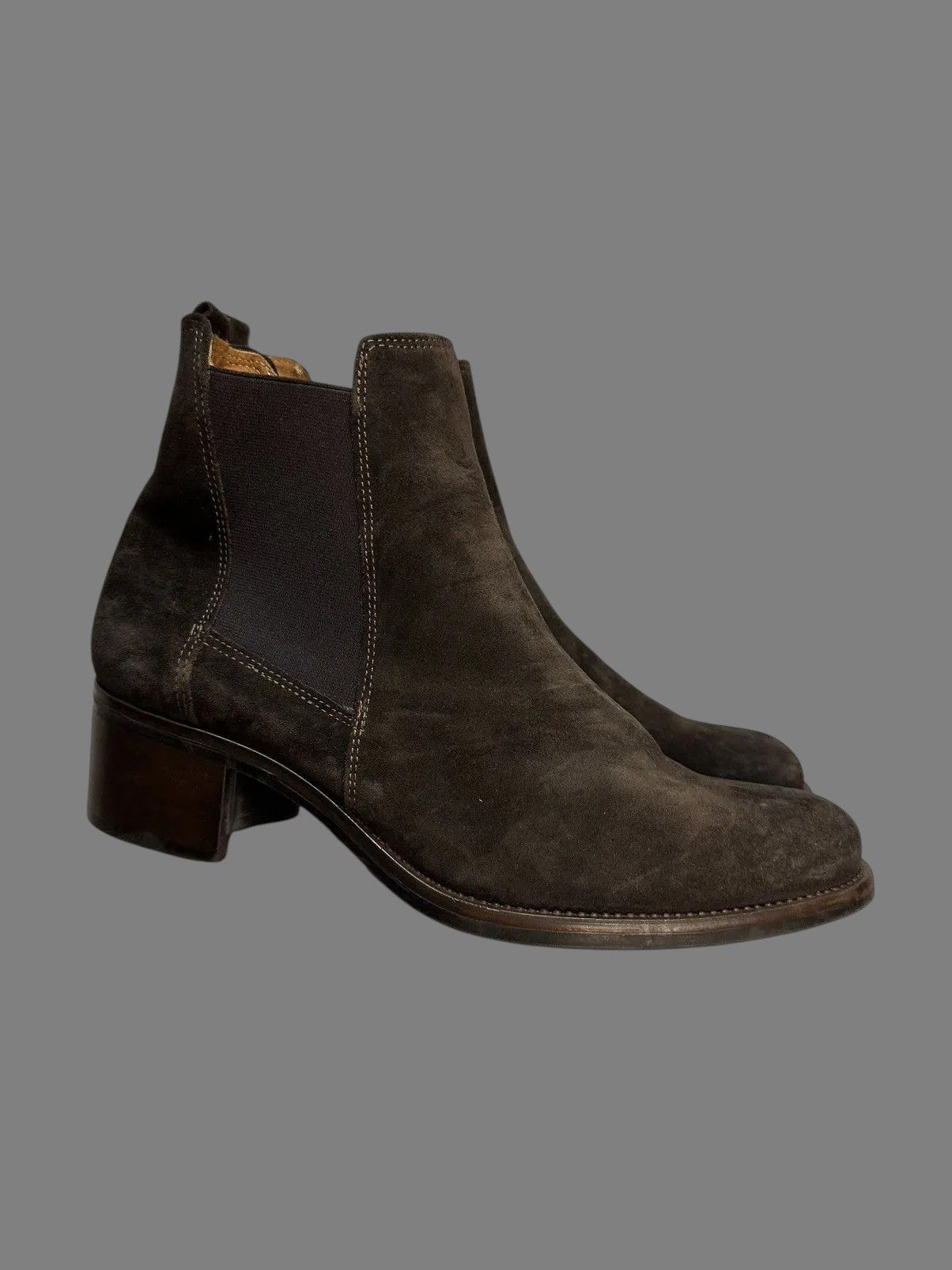 14th Addiction Franzini Brown Leather Boots Italian Elegant Retro Guidi Size US 8 / EU 41 - 9 Thumbnail