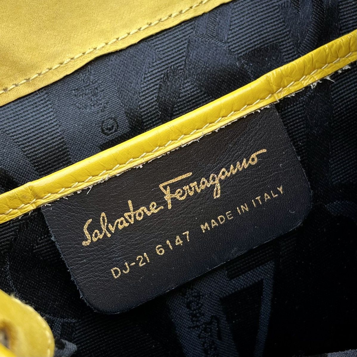 Salvatore Ferragamo Salvatore Ferragamo Yellow Suede Gancini Backpack Size ONE SIZE - 13 Thumbnail