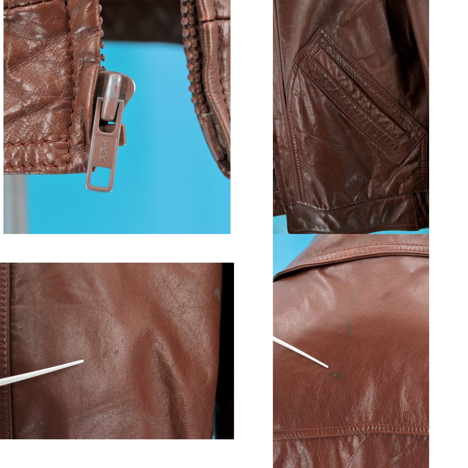 Vintage VINTAGE Richman Jacket 70s Leather Mens Sz 44 Brown 1970s Disco Western Size US S / EU 44-46 / 1 - 10 Thumbnail
