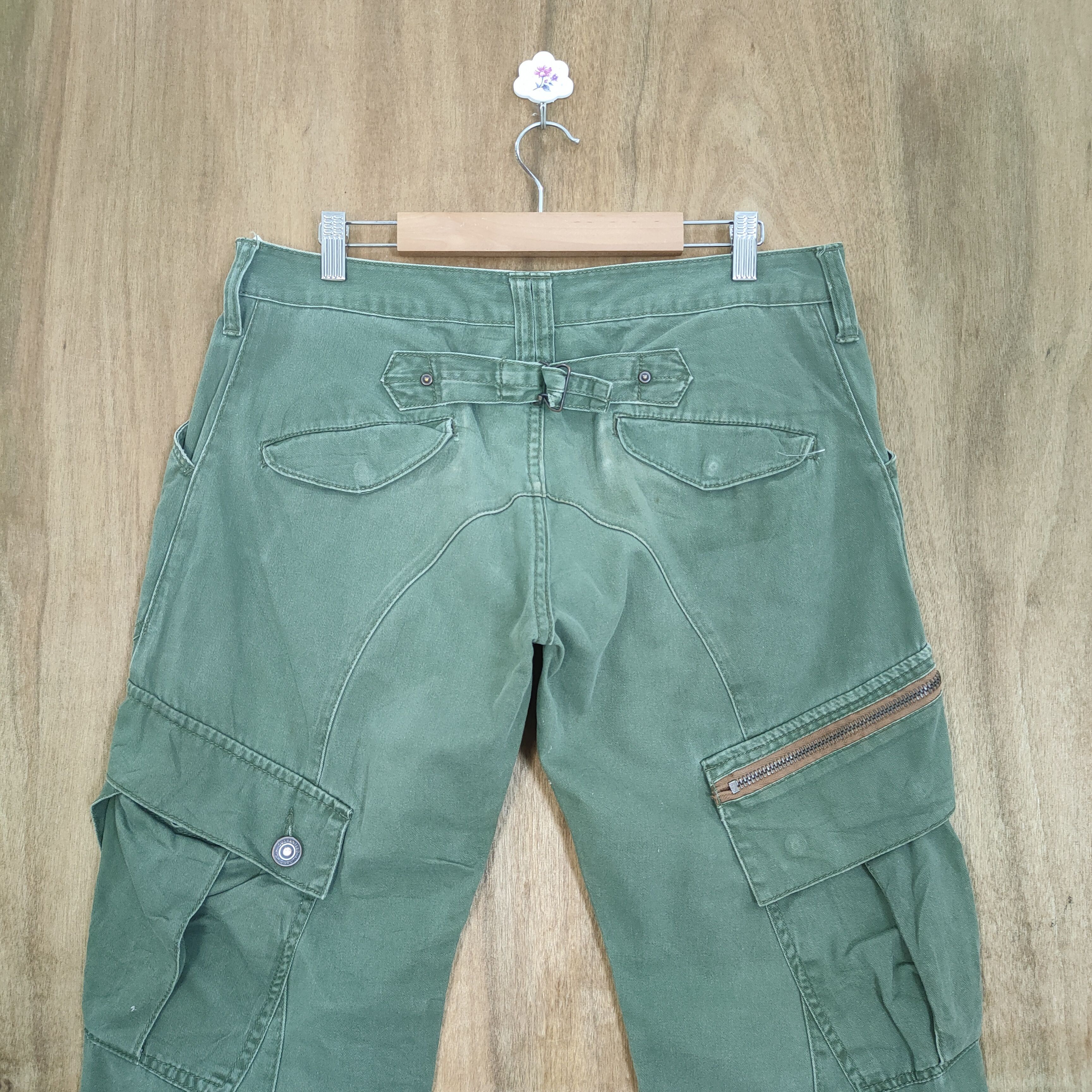 Japanese Brand VINTAGE DOMINATED FADED GREEN CARGO PANTS Size US 34 / EU 50 - 9 Thumbnail