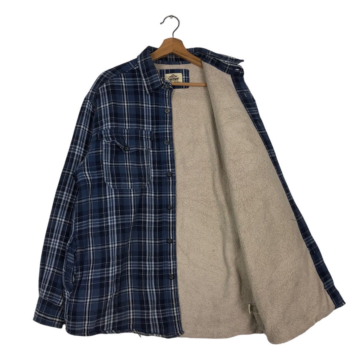 Flannel VINTAGE FLANNEL SHIRT JACKET LEVI’S SHEARLING TARTAN DESIGN Size US L / EU 52-54 / 3 - 12 Thumbnail