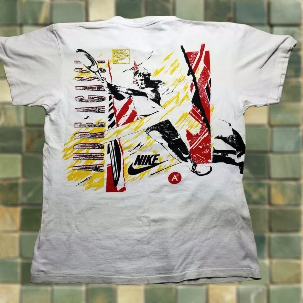 Nike VINTAGE Nike Andre Agassi USA Made Rare 80s VTG XL Shirt Size US XL / EU 56 / 4 - 1 Thumbnail