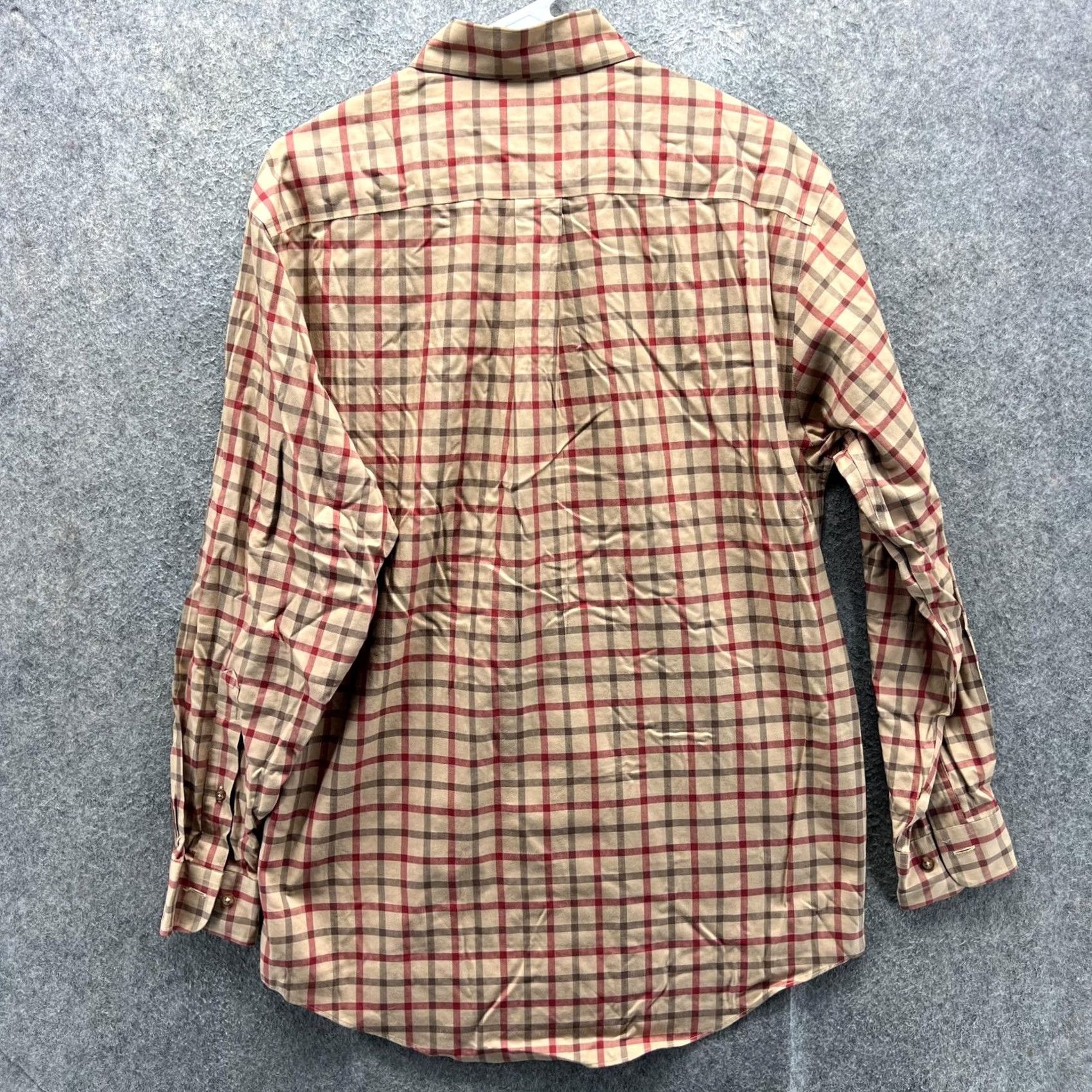 Brooks Brothers Brooks Brothers Dress Shirt Mens Small Beige Plaid Non Iron 346 Button Down Size 36R - 7 Thumbnail