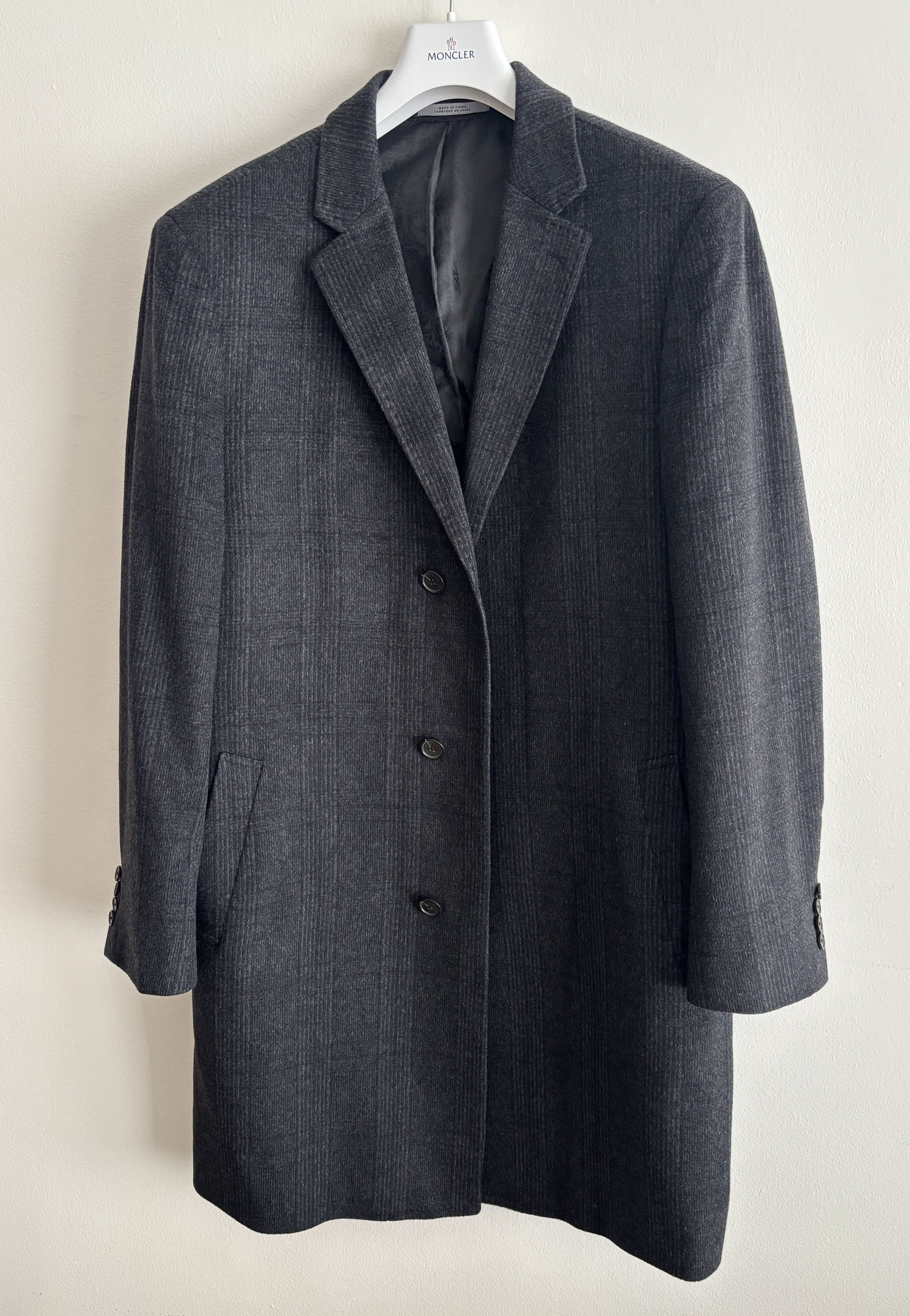 Colombo John W. Nordstrom Grey Check Colombo Cashmere Overcoat - 44 Size US L / EU 52-54 / 3 - 1 Thumbnail