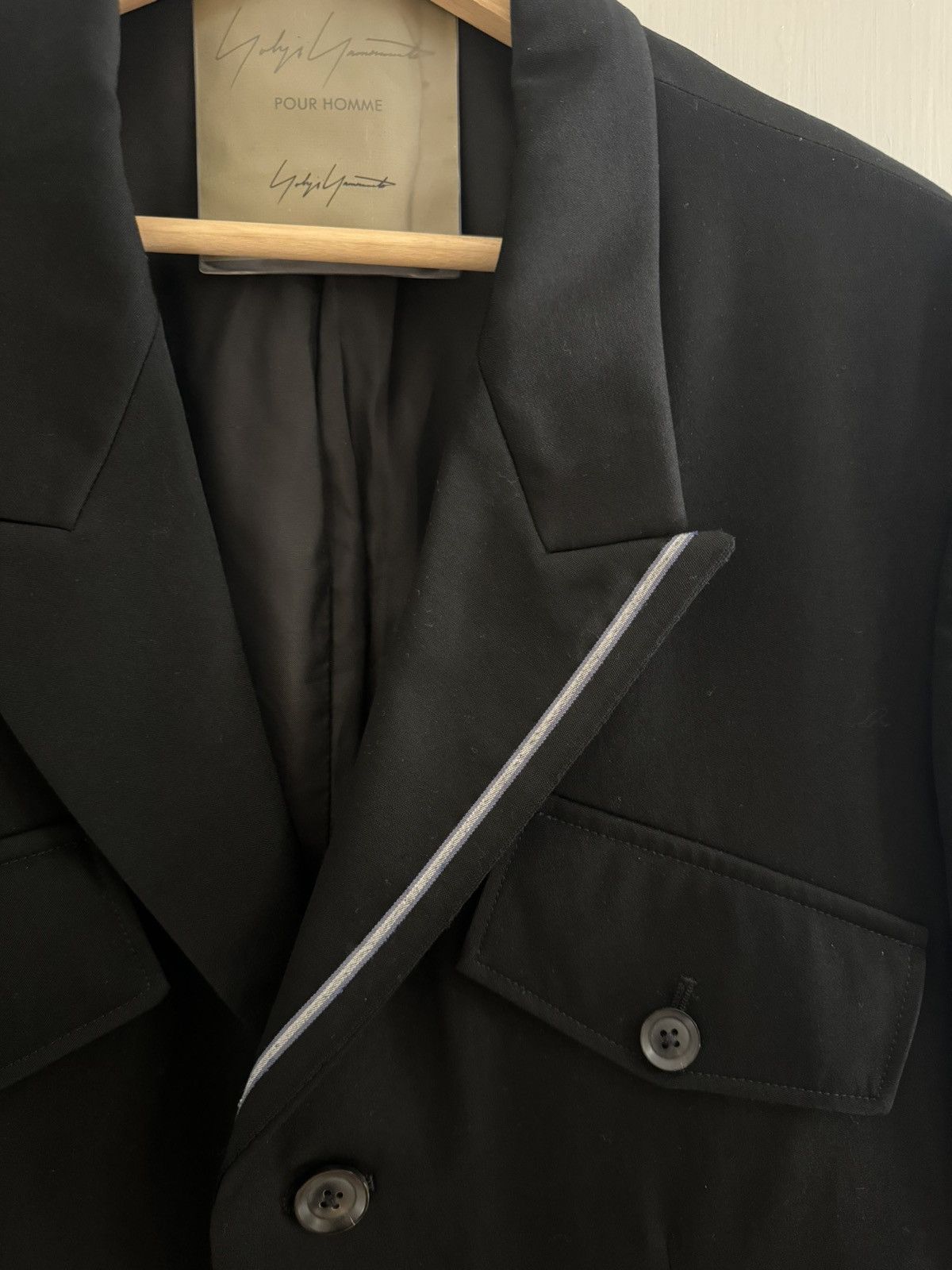 Yohji Yamamoto Yohji Yamamoto Pour Homme FW20 Patch Wool Blazer Jacket Size 48S - 4 Thumbnail
