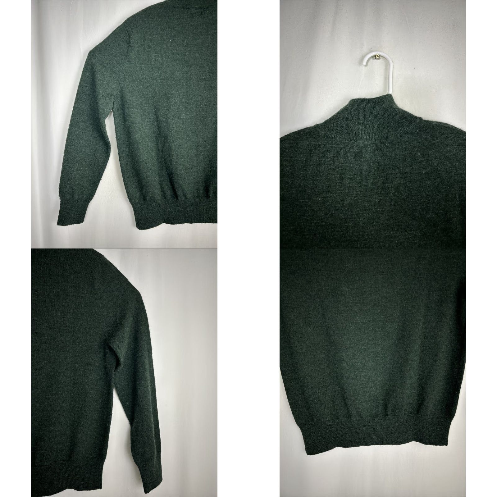 Banana Republic Banana Republic Sweater Mens M Green Merino Wool Mock Neck 1/4 Button Pullover Vintage No Flaws Size US M / EU 48-50 / 2 - 8 Thumbnail