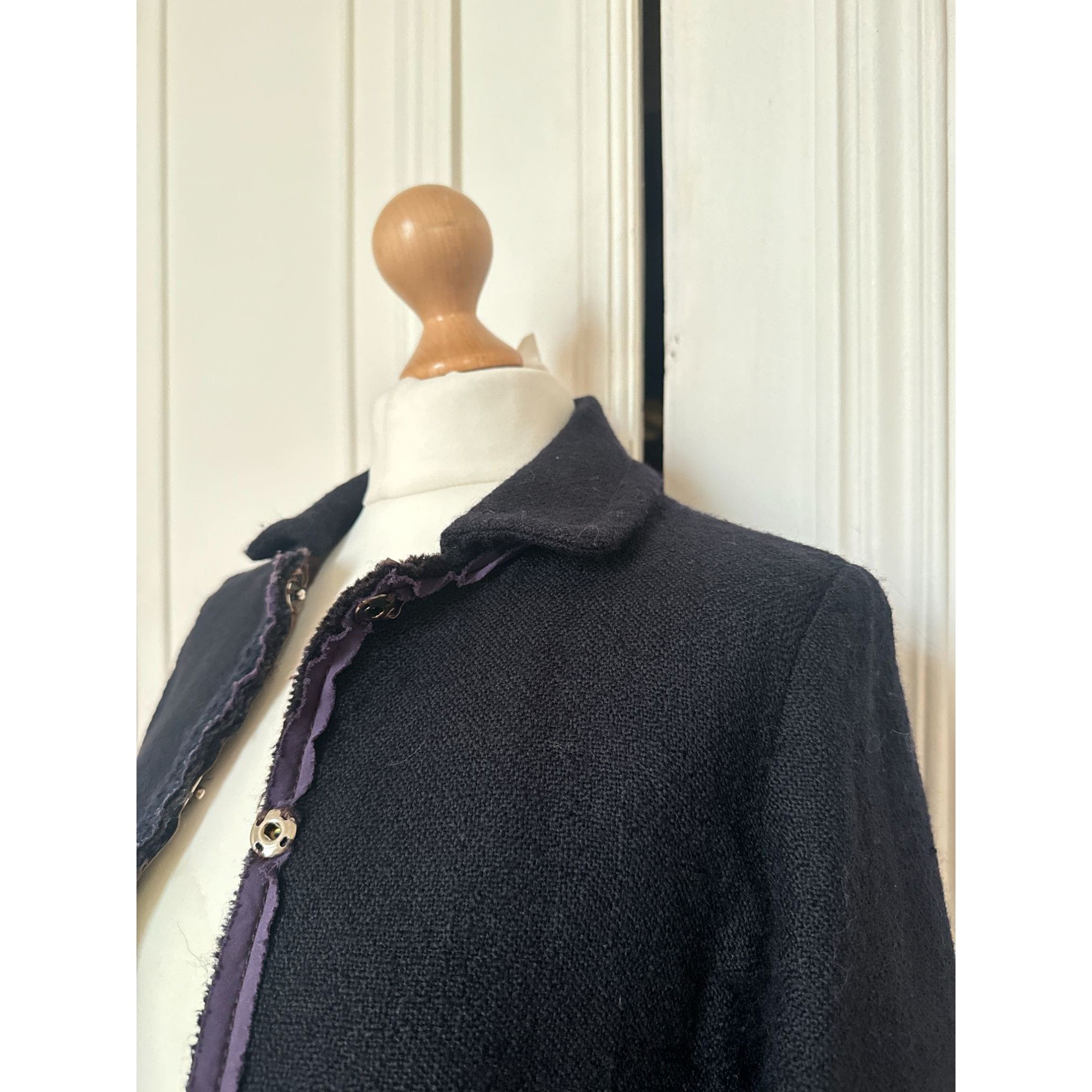 Miu Miu Black Wool Jacket Size S / US 4 / IT 40 - 3 Thumbnail