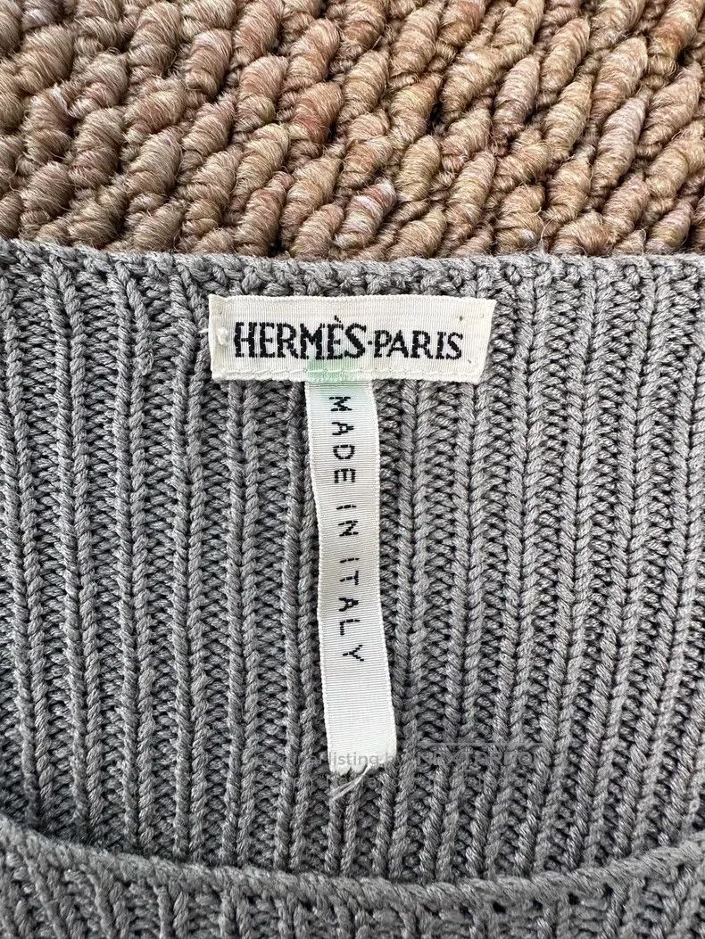 Hermes Hermes Margiela Era Silk Side Button Knit Top - Grey Size XS / US 0-2 / IT 36-38 - 7 Thumbnail