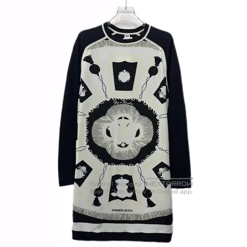 Hermes Hermes Color-Blocked Geometric Pattern Printed Cashmere Si Size XS / US 0-2 / IT 36-38 - 1 Thumbnail
