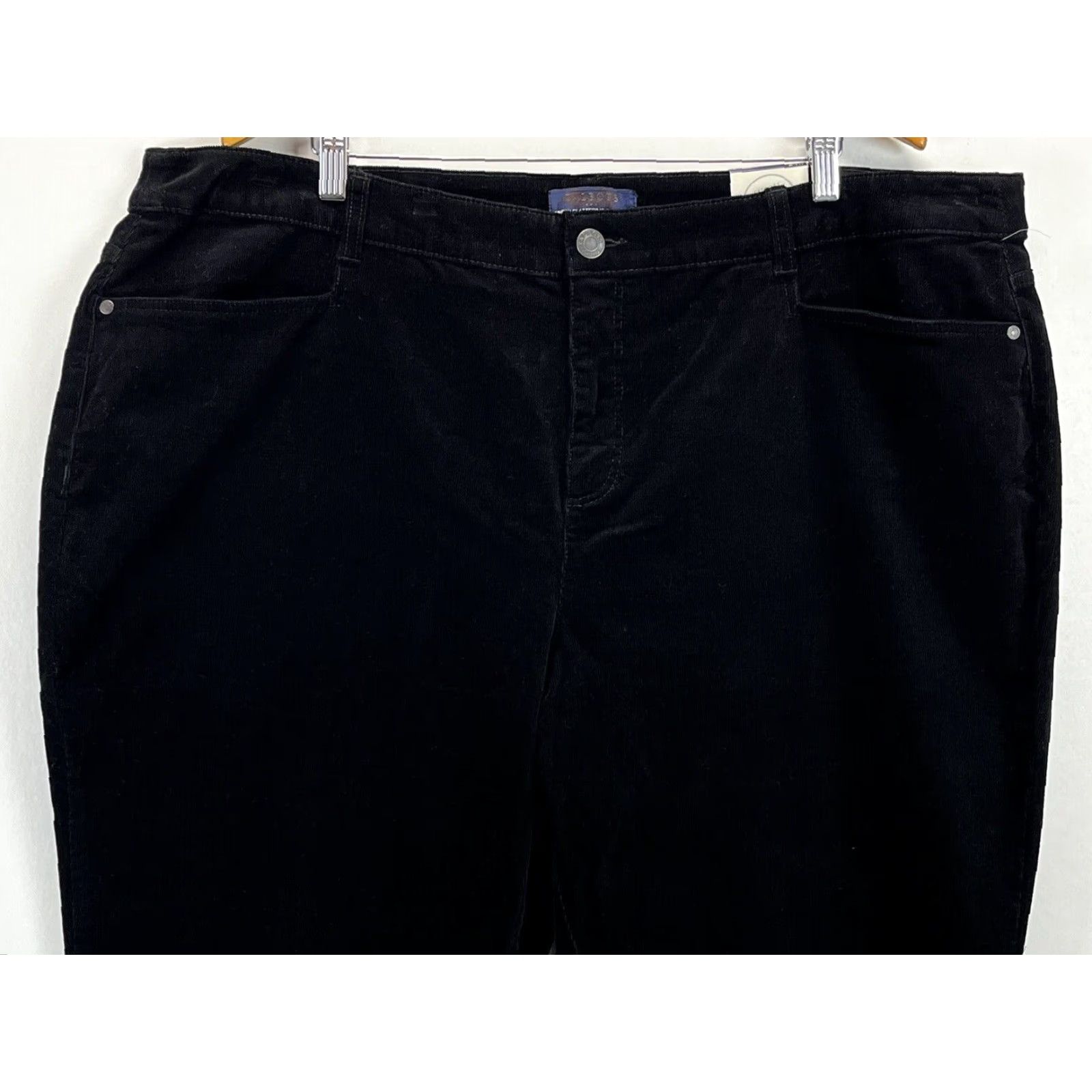 Talbots Talbots Plus Size 24W Black Straight Leg Corduroy Pants Womens Size 42" / US 20 - 2 Thumbnail