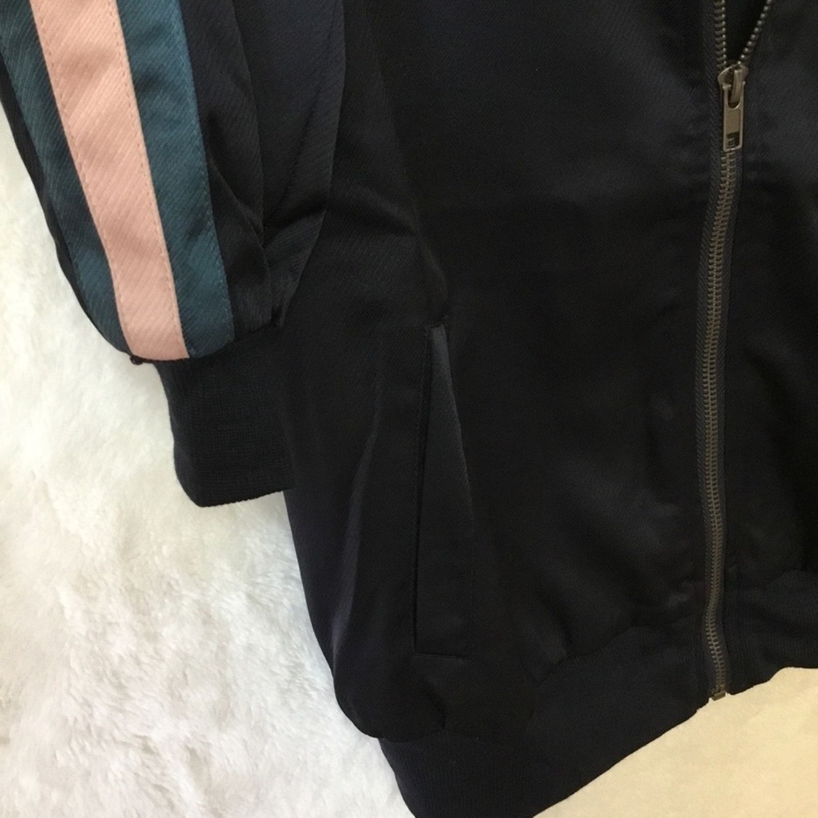 Other Navy Multicolor Stripe Detail Zip-Up Front Sports Jacket Size XS / US 0-2 / IT 36-38 - 10 Thumbnail
