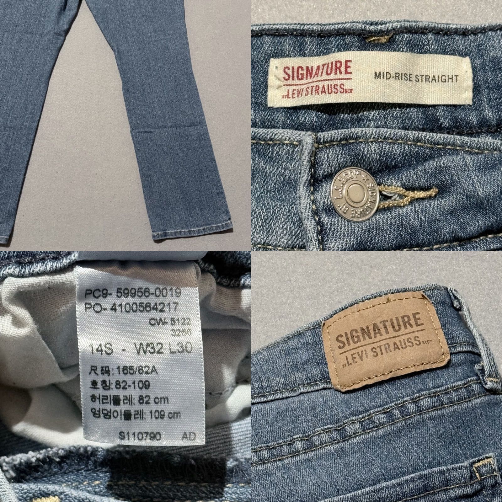 Levi's VINTAGE Signature by Levi's Strauss & Co. Mid Rise Straight Jeans Women Blue 14S 90s Mens Womens Size 36" / US 14 / IT 50 - 8 Thumbnail