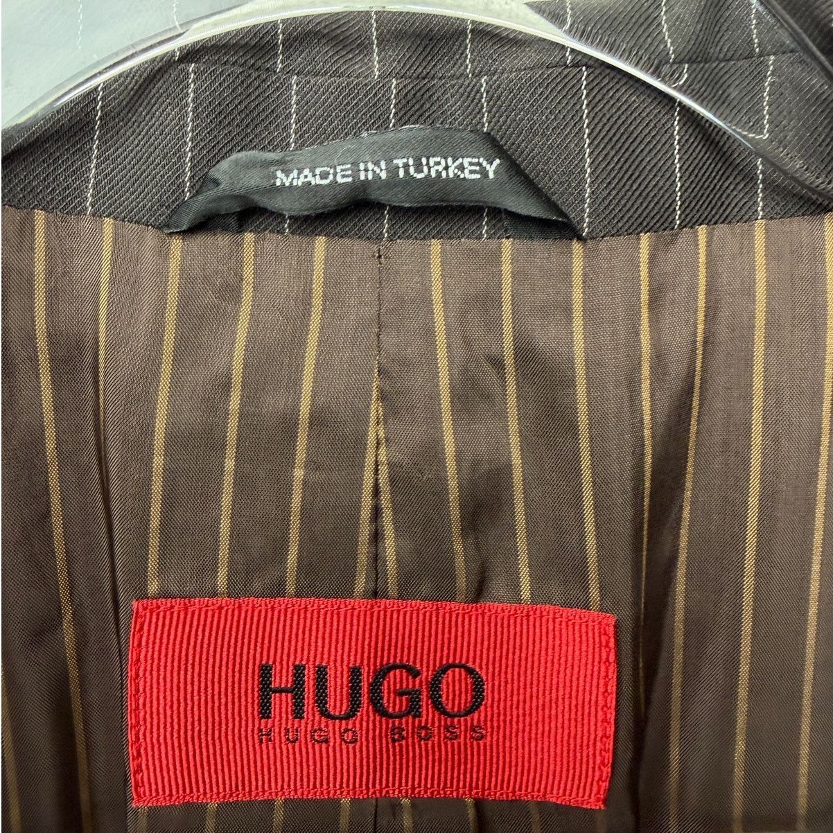 Hugo Boss Hugo Boss Black Pinstripe Wool Mohair 2 Pc Suit Men’s 46R Size 46R - 9 Thumbnail