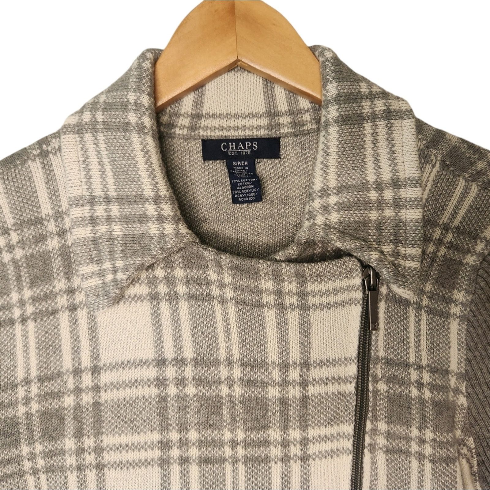 Chaps Chaps Ralph Lauren Plaid Zip Cardigan Sweater Jacket Small Size S / US 4 / IT 40 - 4 Thumbnail