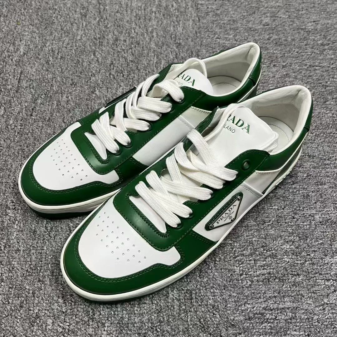 Prada × Vintage Prada 90s silver / green sneakers | Grailed