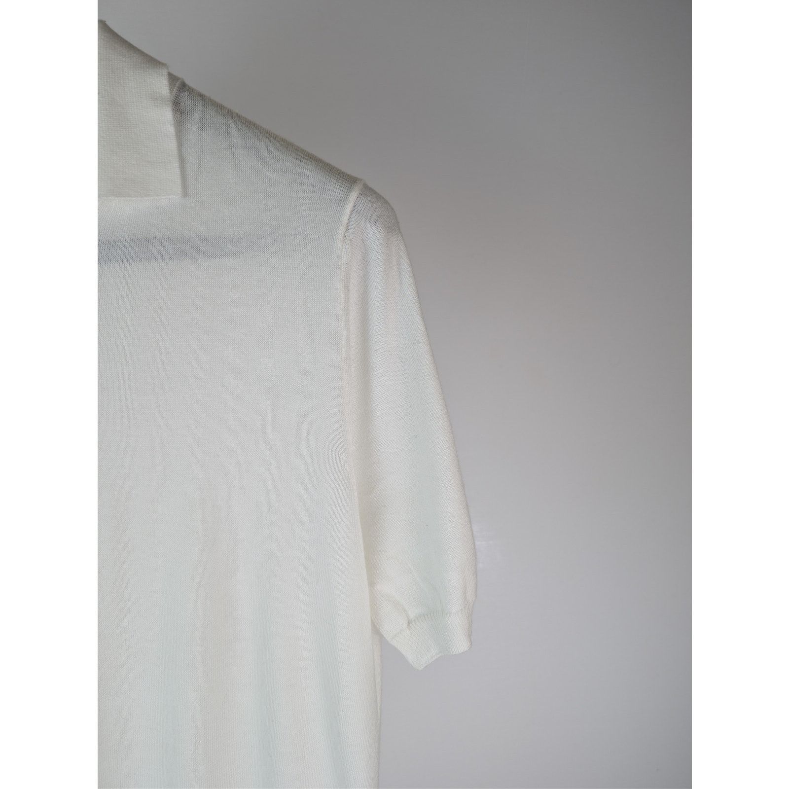 Brunello Cucinelli o1rshd1 CC20 Knited Polo Shirt in White Size US M / EU 48-50 / 2 - 6 Thumbnail