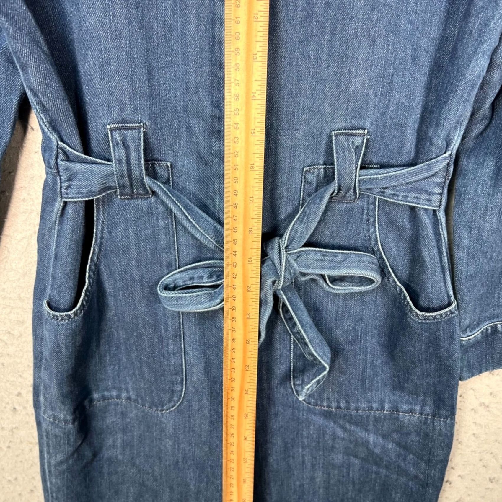 & Other Stories & Other Stories Paris Atelier Denim Jumpsuit Belted Long Sleeve Zip Front Blue Shirt? Size S / US 4 / IT 40 - 6 Thumbnail