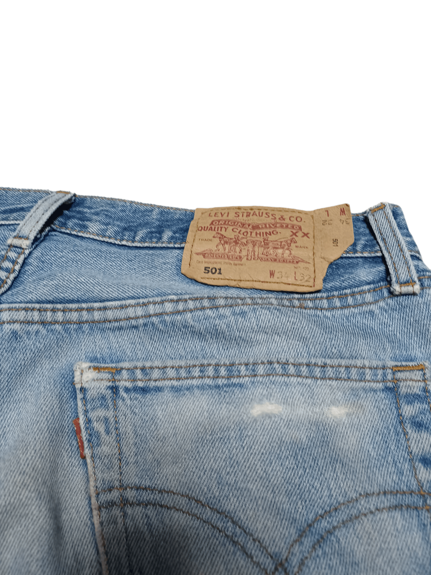 Levi's Vintage Clothing DIRTY DISTRESSED 90S MADE IN UK LEVIS 501 W34 L32 JEANS Size US 34 / EU 50 - 8 Thumbnail