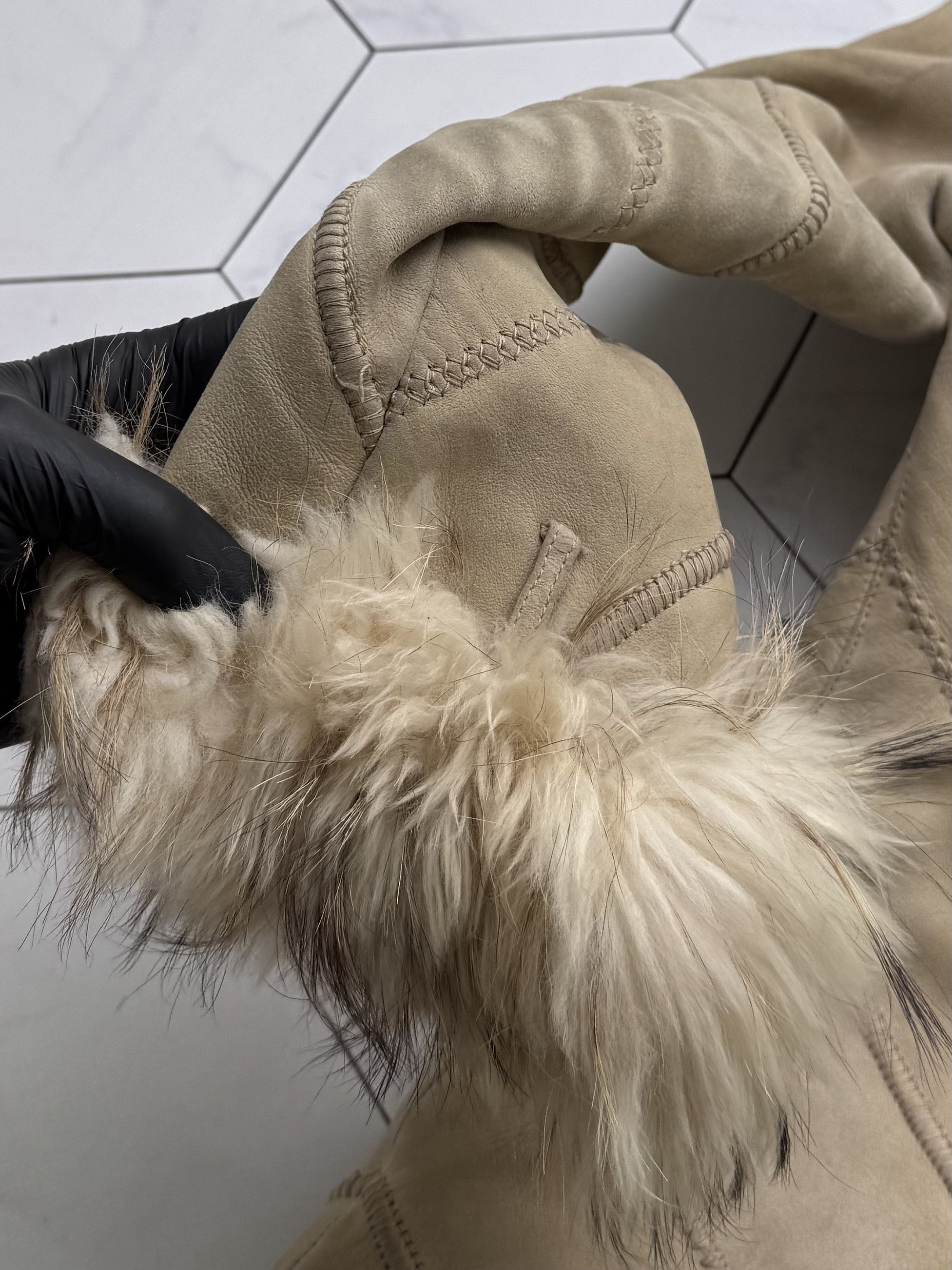 Vintage Vintage Real Sheepskin Coat Shearling Hooded Leather Coat Size M / US 6-8 / IT 42-44 - 16 Thumbnail