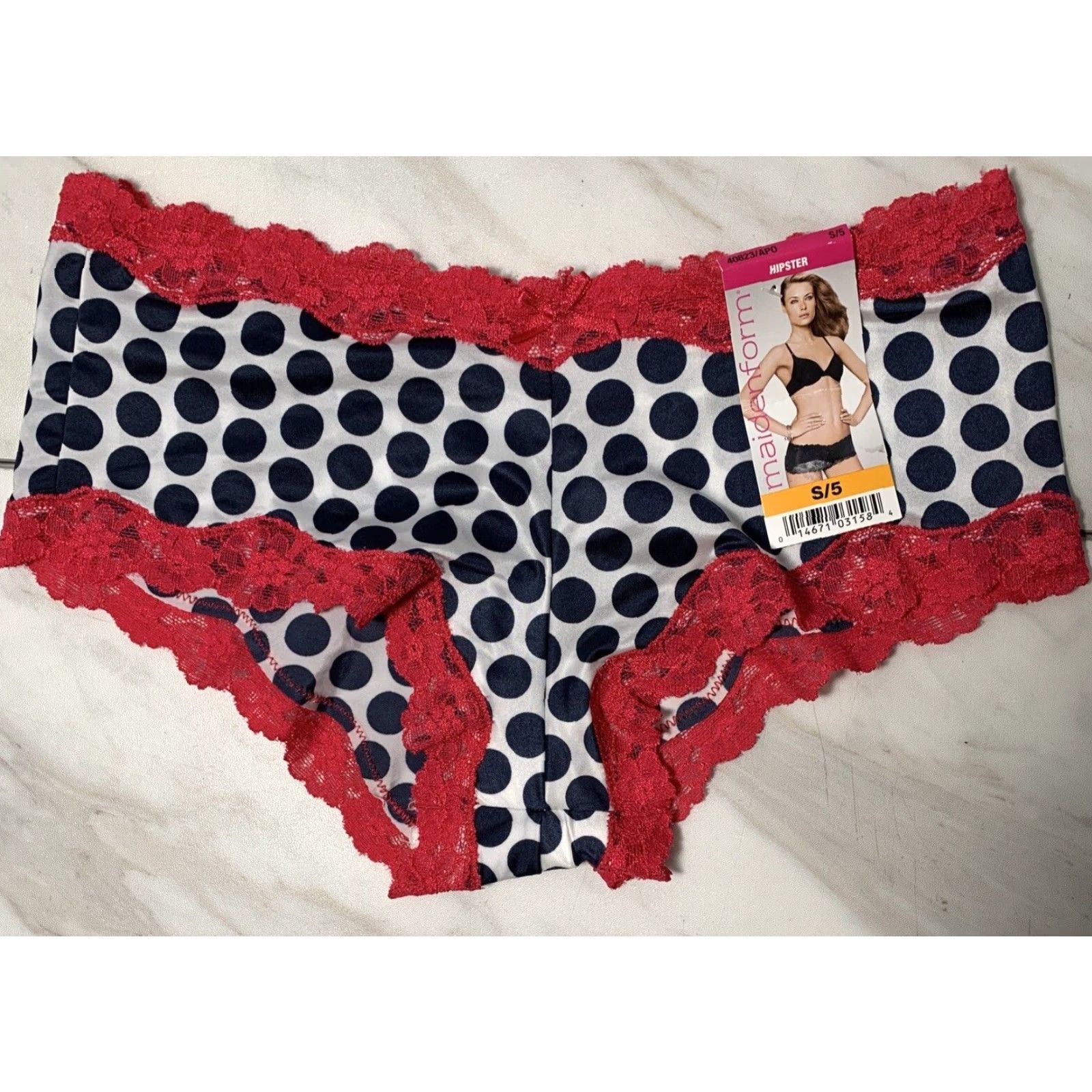 Vintage Victoria Secret Maidenform Hipster Cheeky Panties S Pink Black Women’s S Stretch Size 28" / US 6 / IT 42 - 7 Thumbnail
