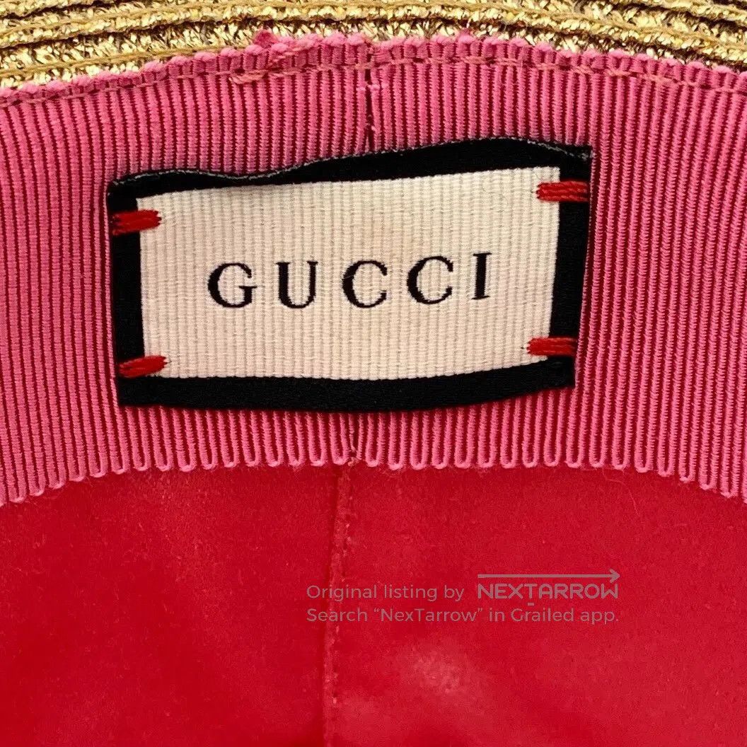 Gucci Gucci Gold Bee Woven Bucket Hat. Size ONE SIZE - 8 Thumbnail