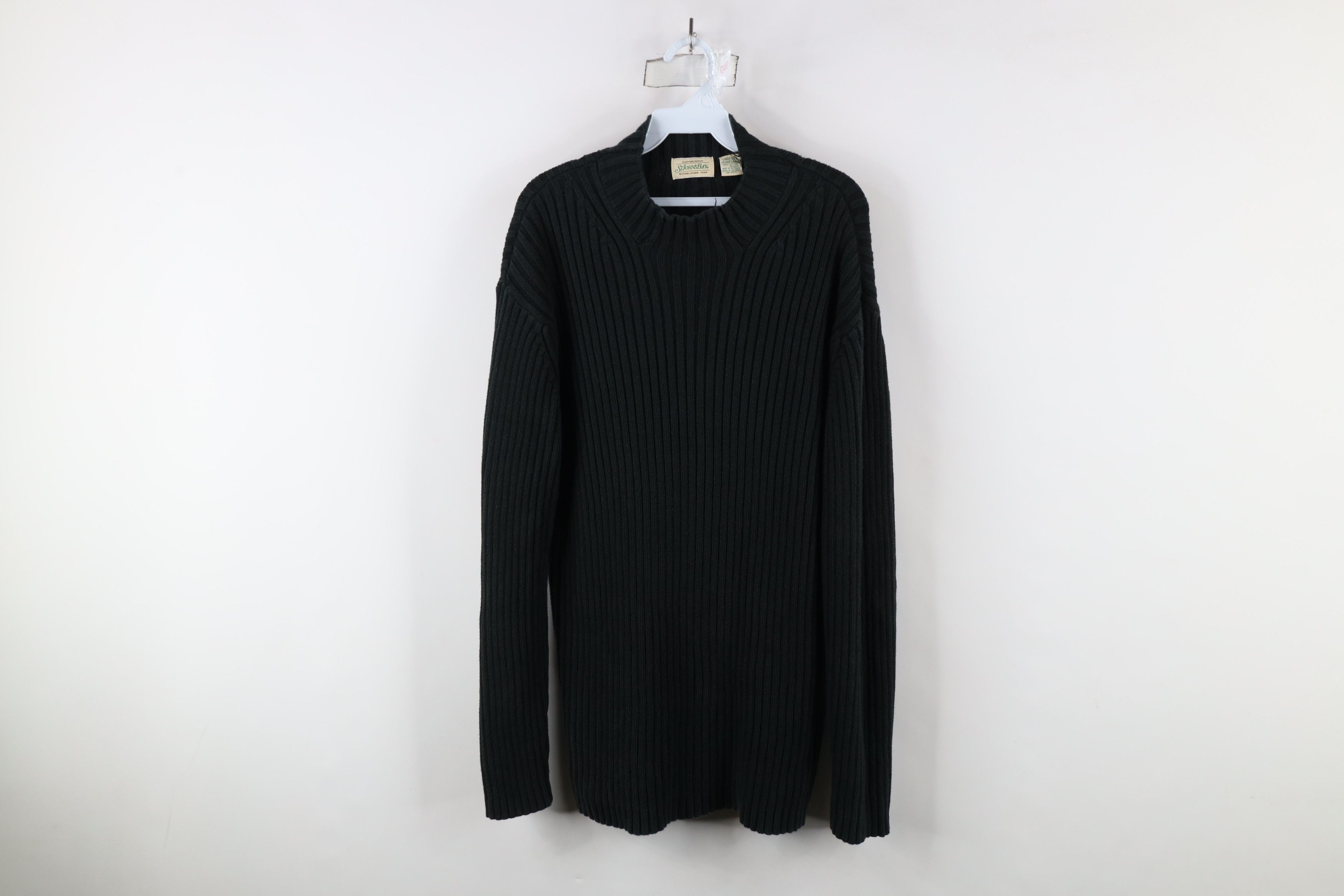 Vintage Vintage 90s Streetwear Chunky Ribbed Knit Sweater Black Size US L / EU 52-54 / 3 - 1 Thumbnail