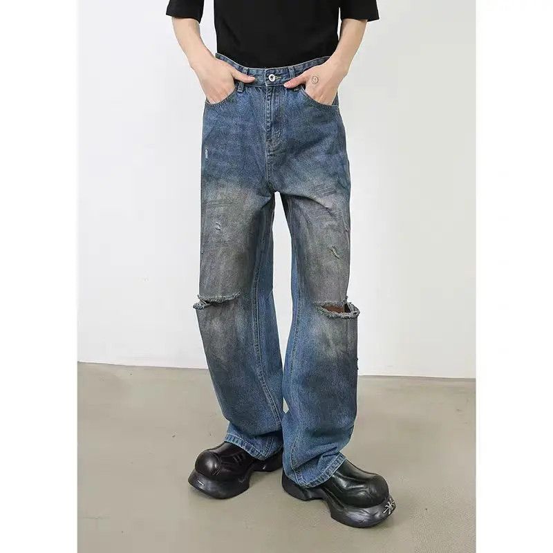 Designer × Japanese Brand Faded washed dirty old baggy denim pants Size US 32 / EU 48 - 1 Thumbnail