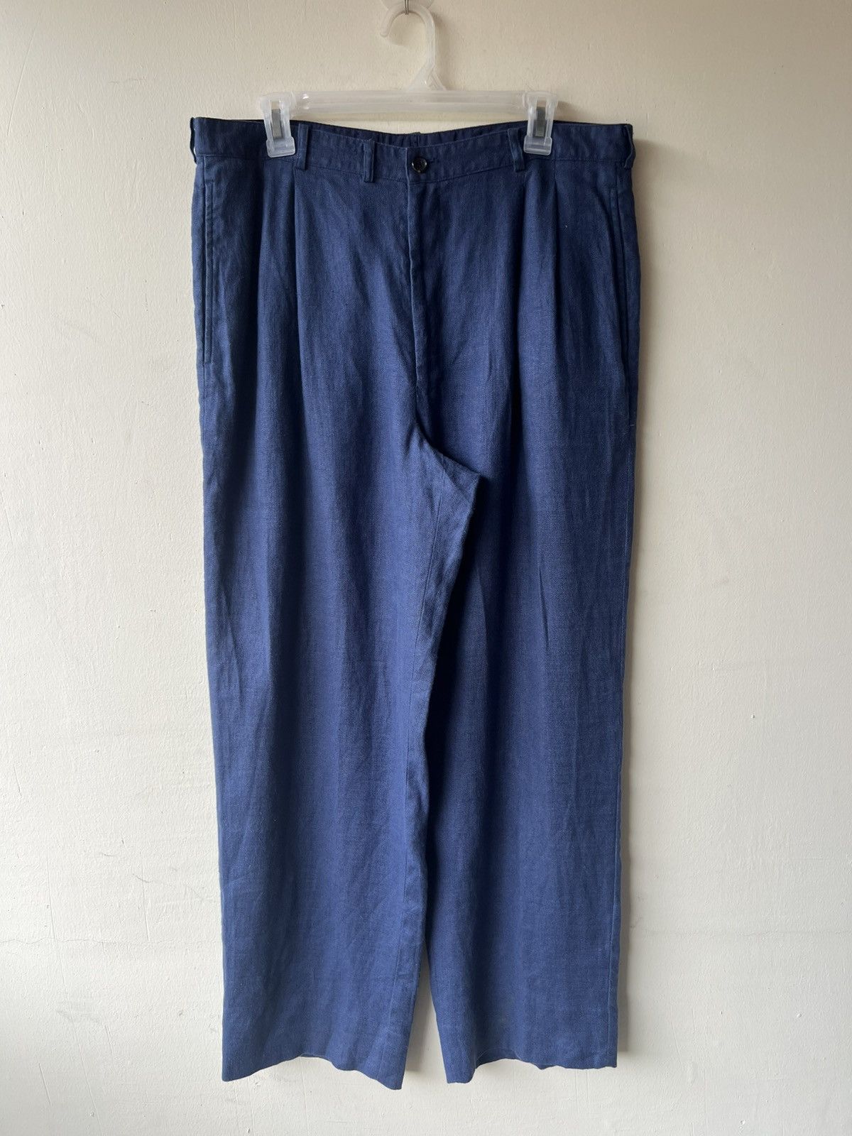 Mademoiselle Non Non Papas Japan 100% Linen Baggy Trouser Pant Blue Size US 34 / EU 50 - 8 Thumbnail