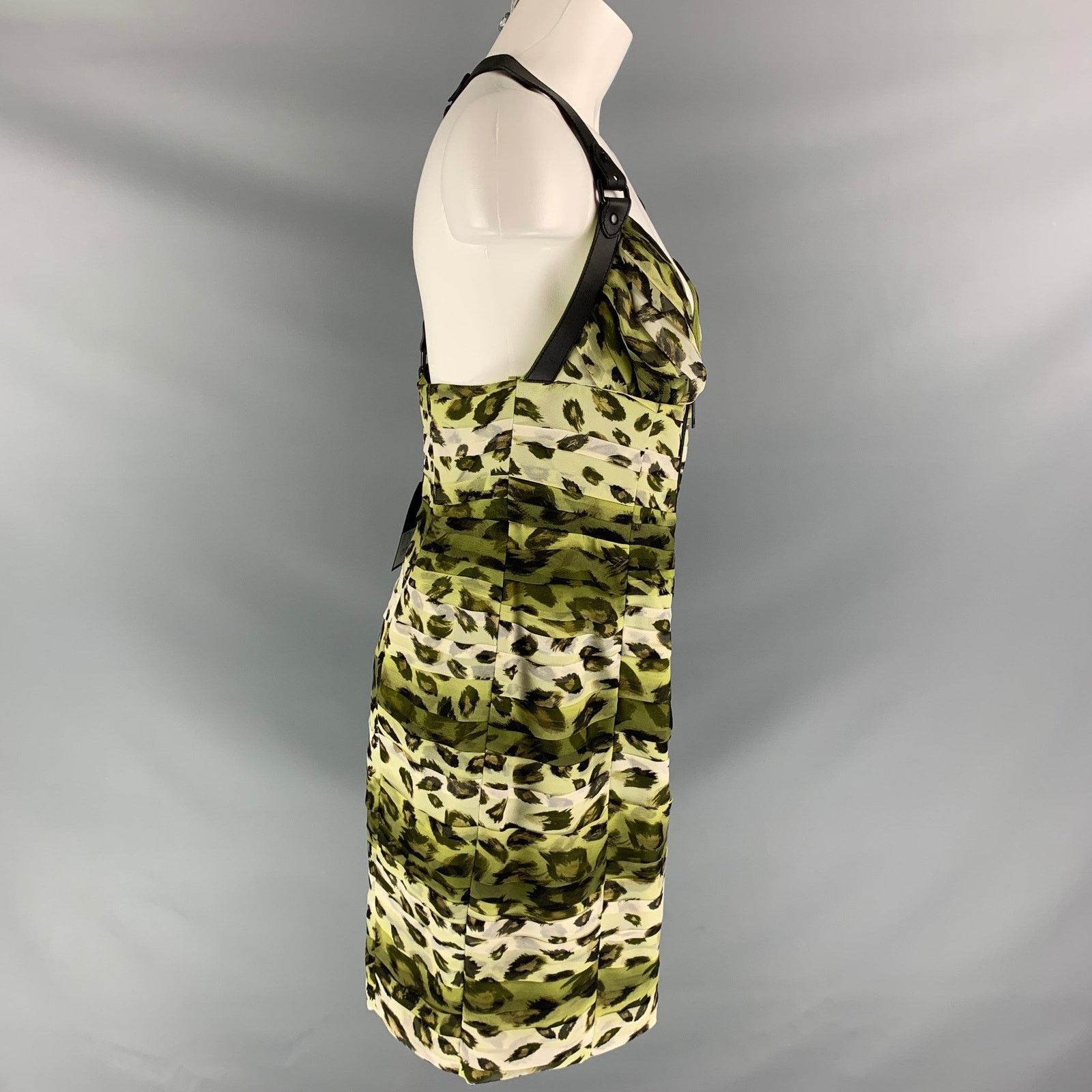 Burberry Prorsum BURBERRY PRORSUM 10 Camouflage Leather Knee-Length Dress Size L / US 10 / IT 46 - 3 Thumbnail