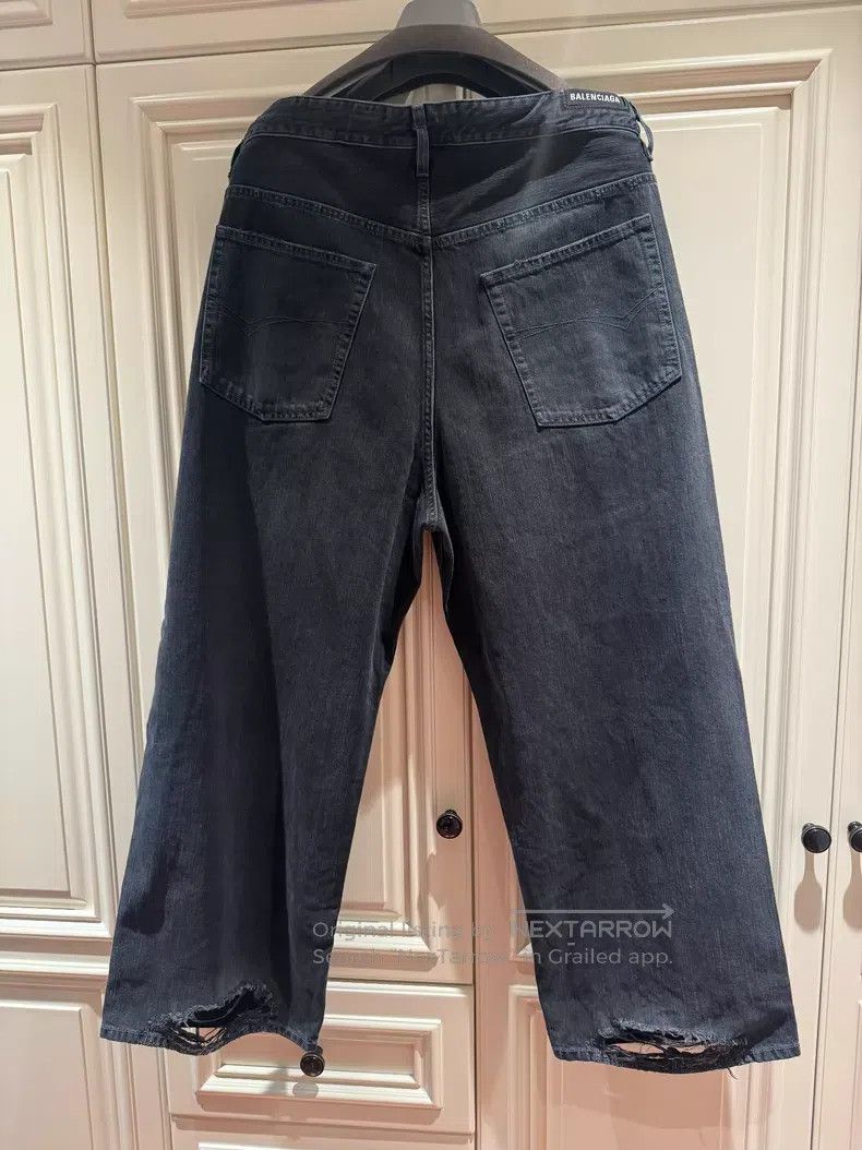 Balenciaga Balenciaga size S Drawstring Wide Leg Destroyed Denim Pant Size US 27 - 2 Thumbnail