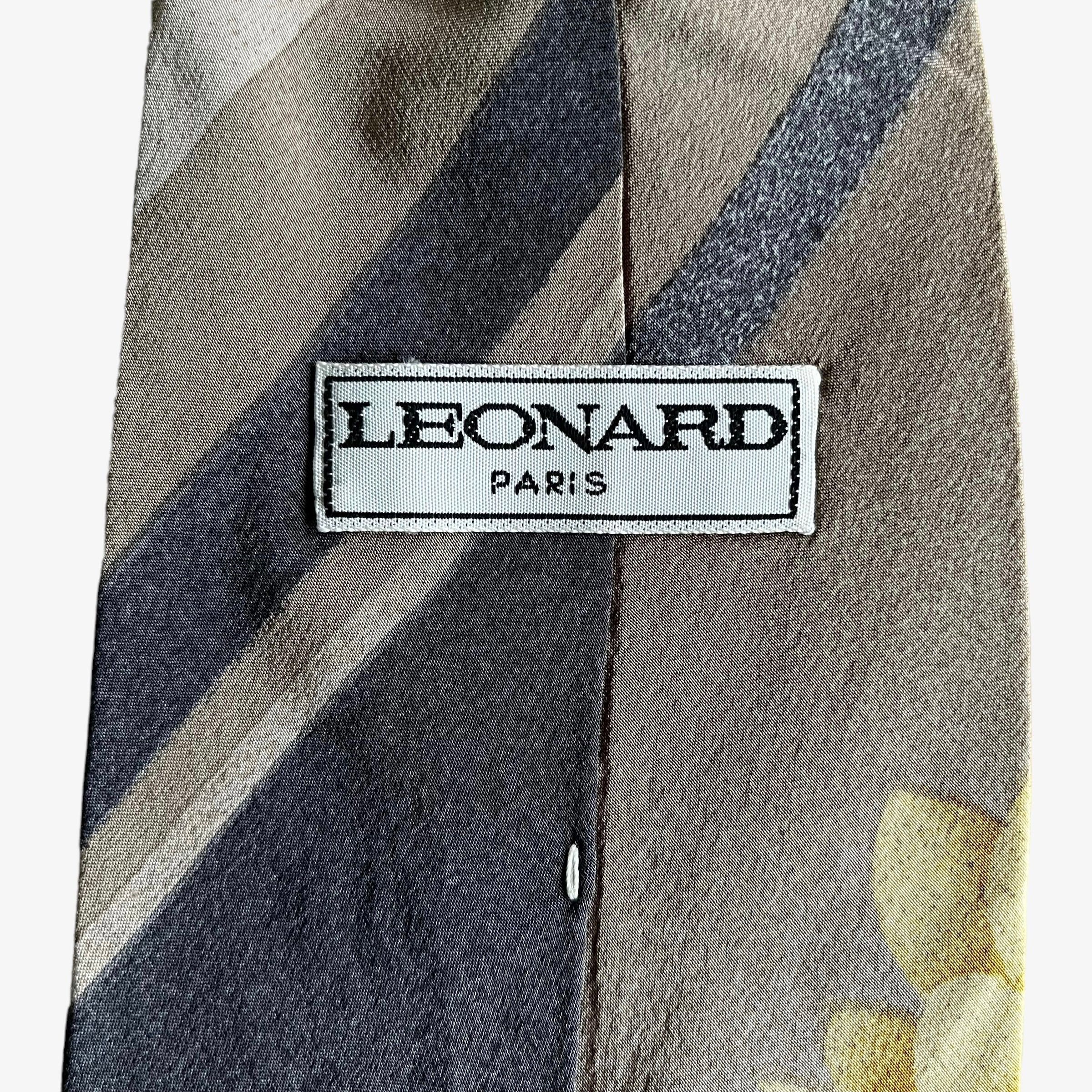 Leonard Paris Vintage 90s Leonard Striped Abstract Floral Print Silk Tie Size ONE SIZE - 2 Thumbnail