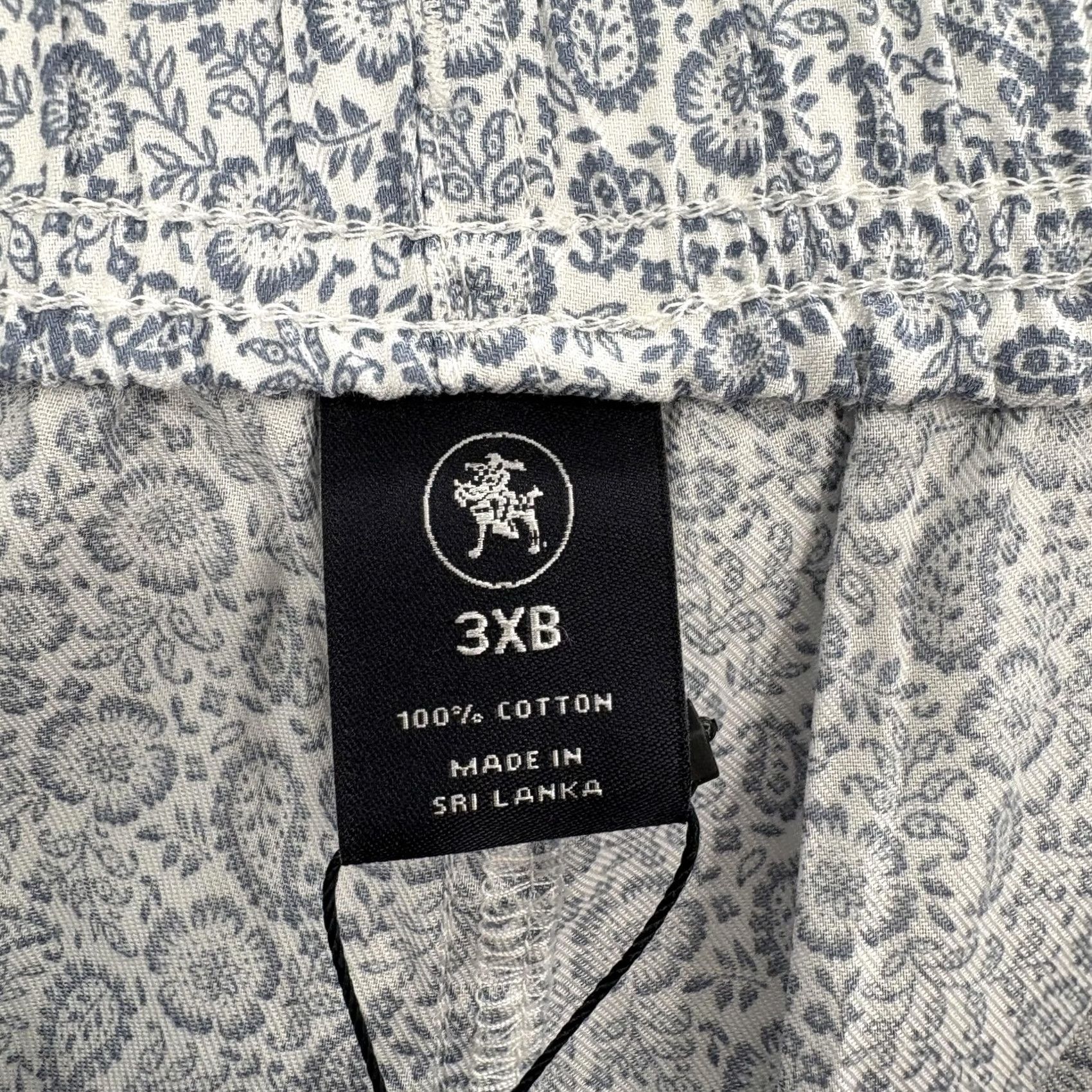 Hart Schaffner Marx Hart Schaffner Marx Sleep Shorts Mens Big 3X Blue Floral Cotton Loungewear Print Size US 39 - 5 Thumbnail
