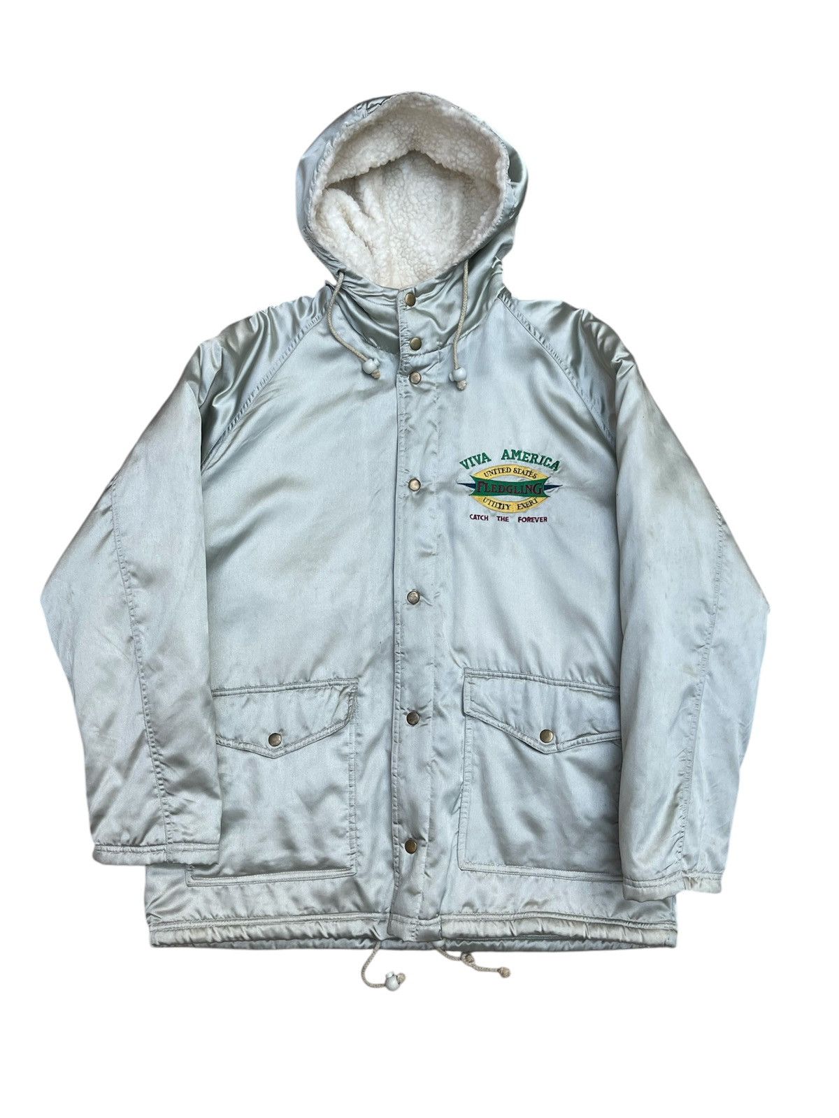 Vintage Vintage Maneuver Viva America Sherpa-Lined Hooded Jacket Size US M / EU 48-50 / 2 - 1 Thumbnail
