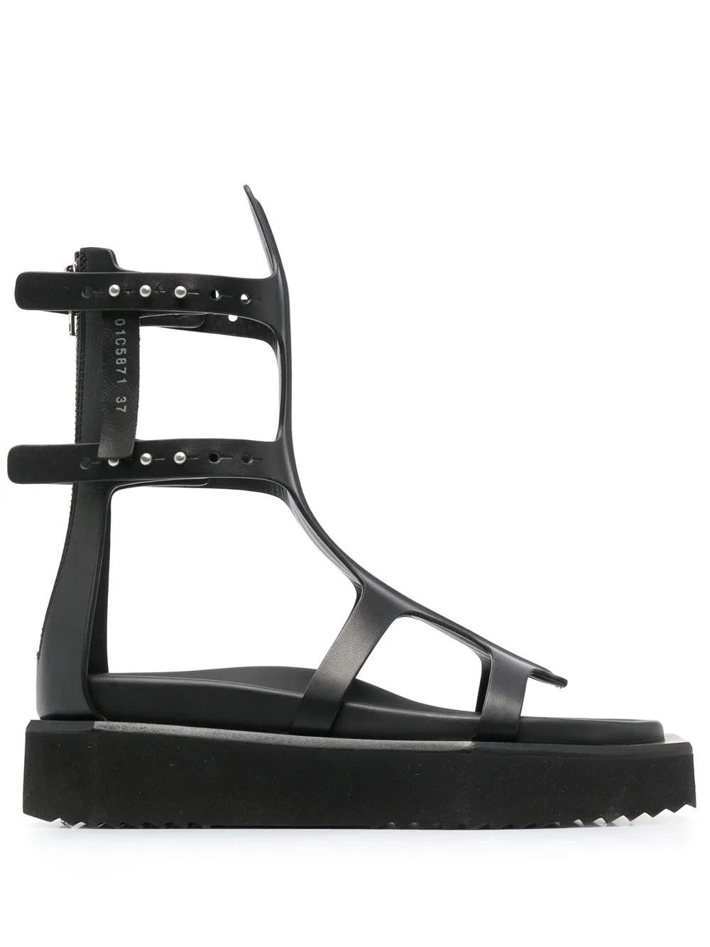 Rick Owens o1y0126 Leather Gladiator Sandals in Black Size US 7 / IT 37 - 1 Thumbnail