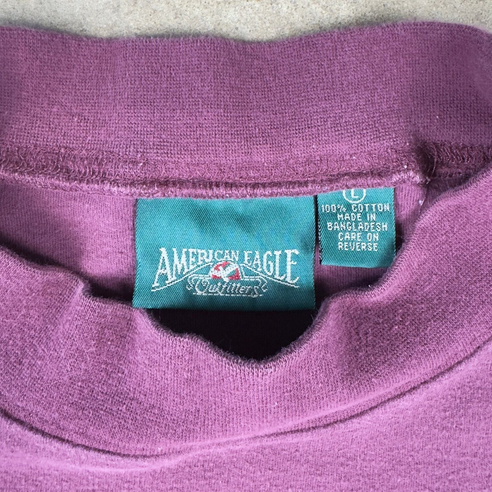 American Eagle Outfitters VTG American Eagle Mock Neck Long Sleeve Shirt L Maroon Size US L / EU 52-54 / 3 - 3 Thumbnail