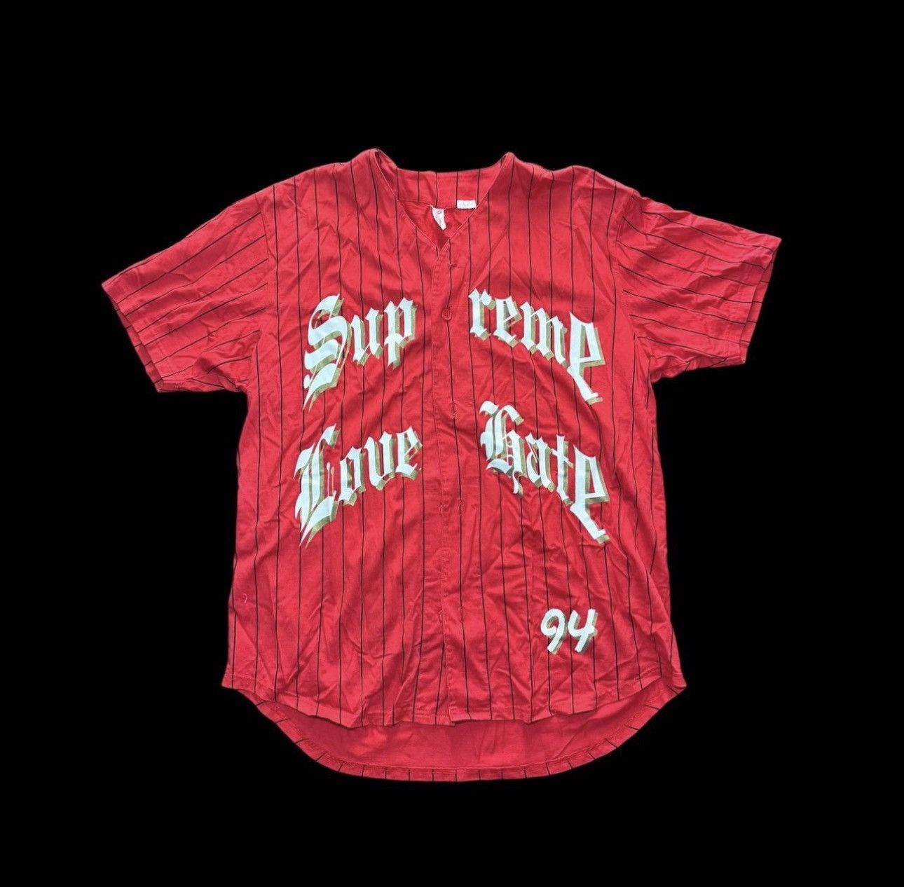 Supreme Size Small Supreme Bouclé Baseball Jersey Red | Grailed
