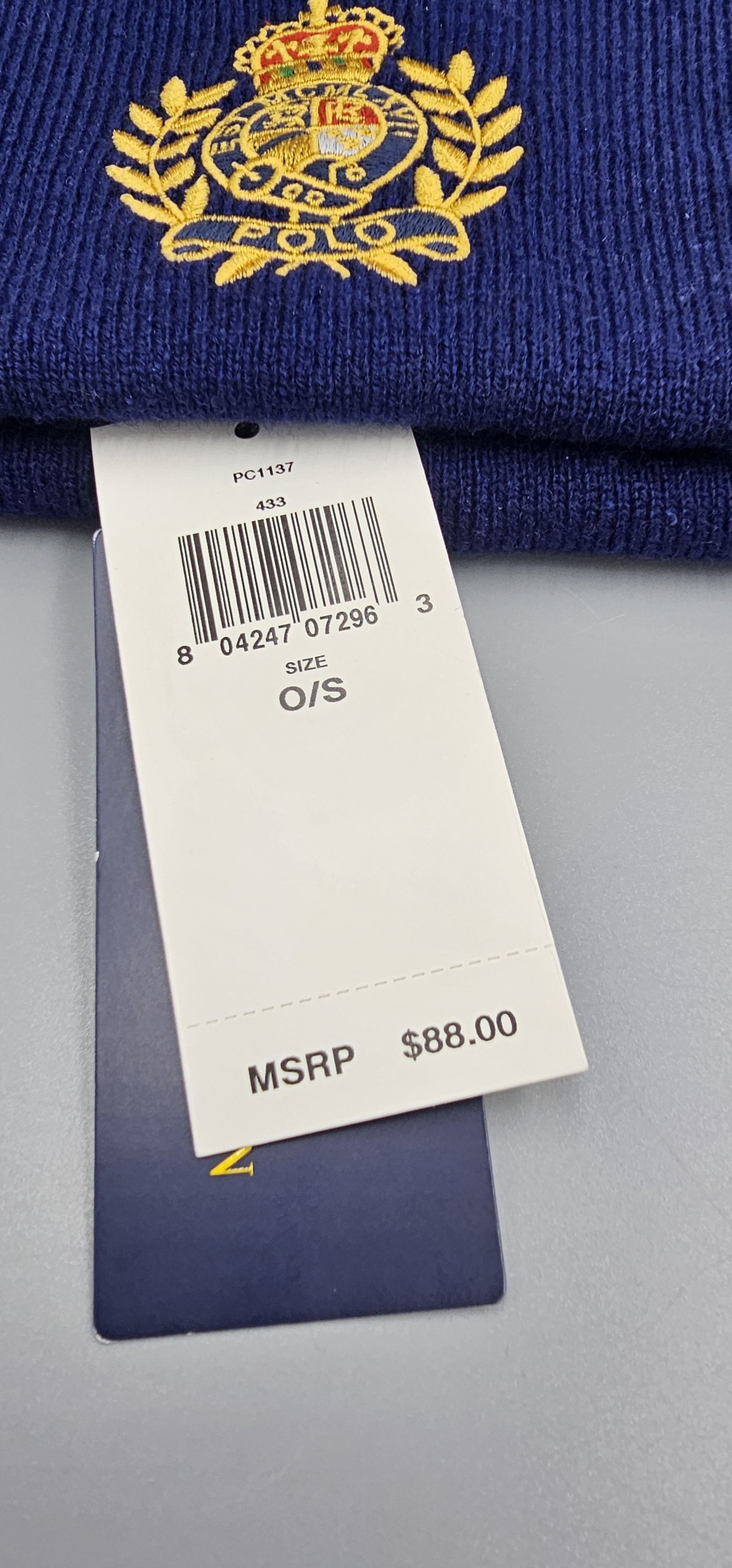 Polo Ralph Lauren Polo Ralph Lauren Crest Beanie Hat Royal Blue 100% Wool Size ONE SIZE - 6 Thumbnail