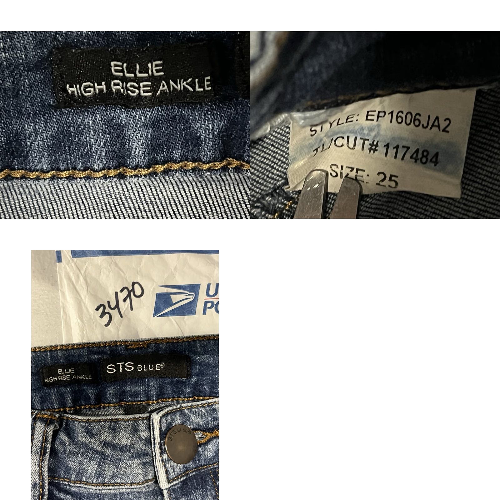 Vintage VINTAGE STS Blue Jeans Women Ankle Distressed 25 Blue High Rise Ellie Size 25 Womens Jeans Size 42" / US 20 - 8 Thumbnail