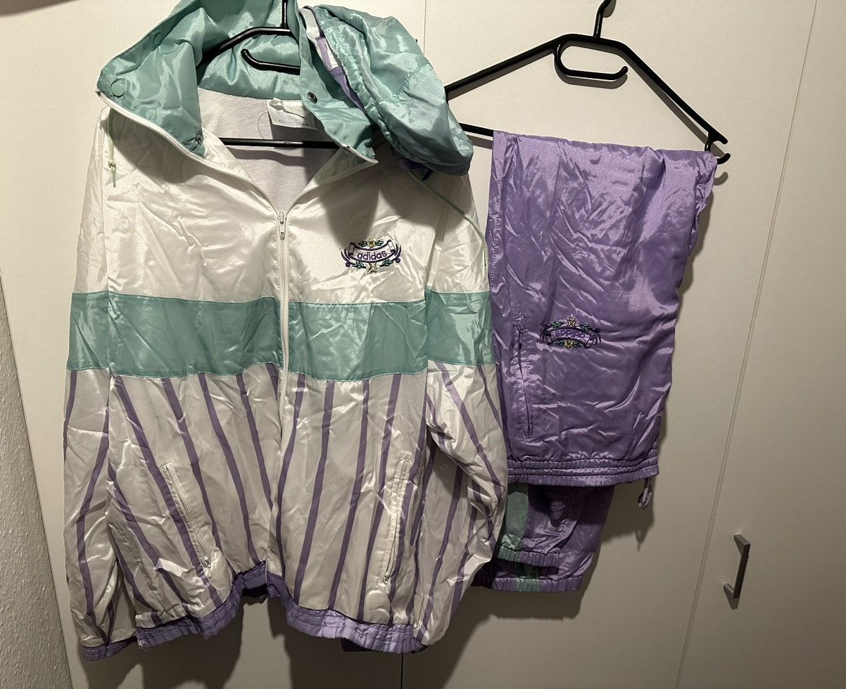 image of Adidas Tracksuit Size M Vintage Trainingsanzug Retro in White, Men's