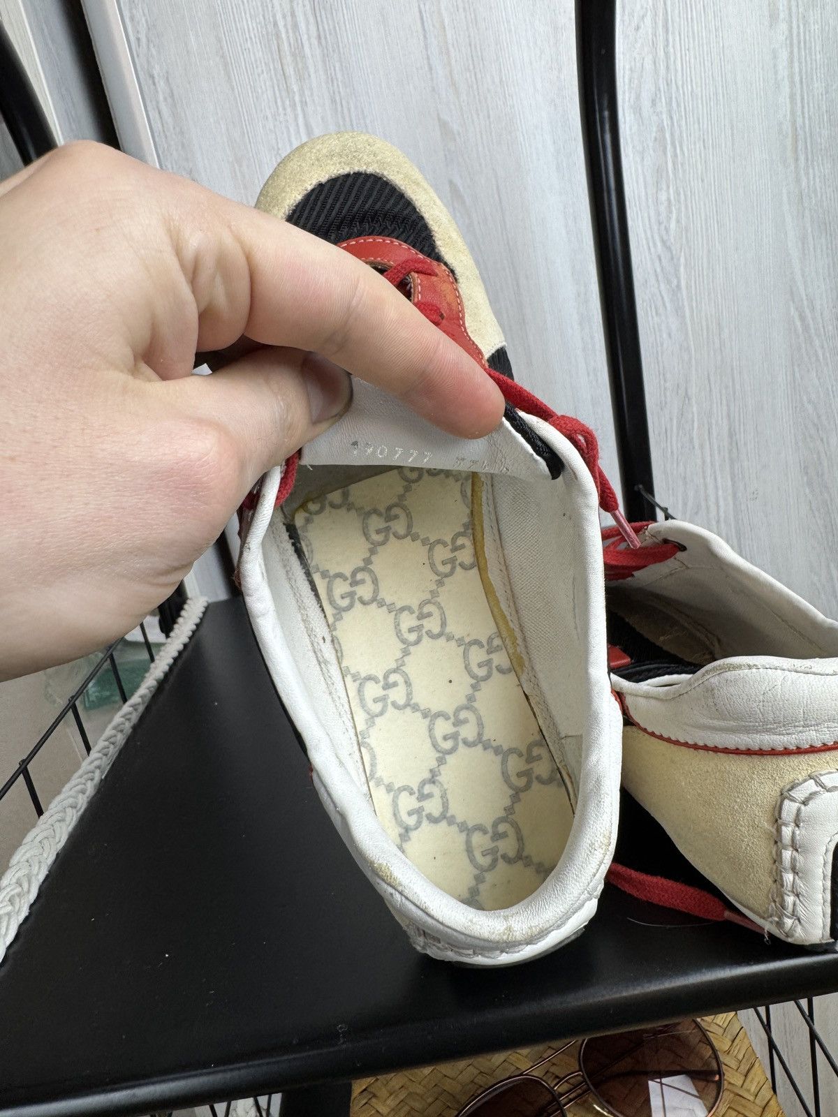 Gucci VINTAGE GUCCI LOGO LEATHER TRAINERS SNEAKERS coloured 190777 Size US 7.5 / IT 37.5 - 18 Thumbnail
