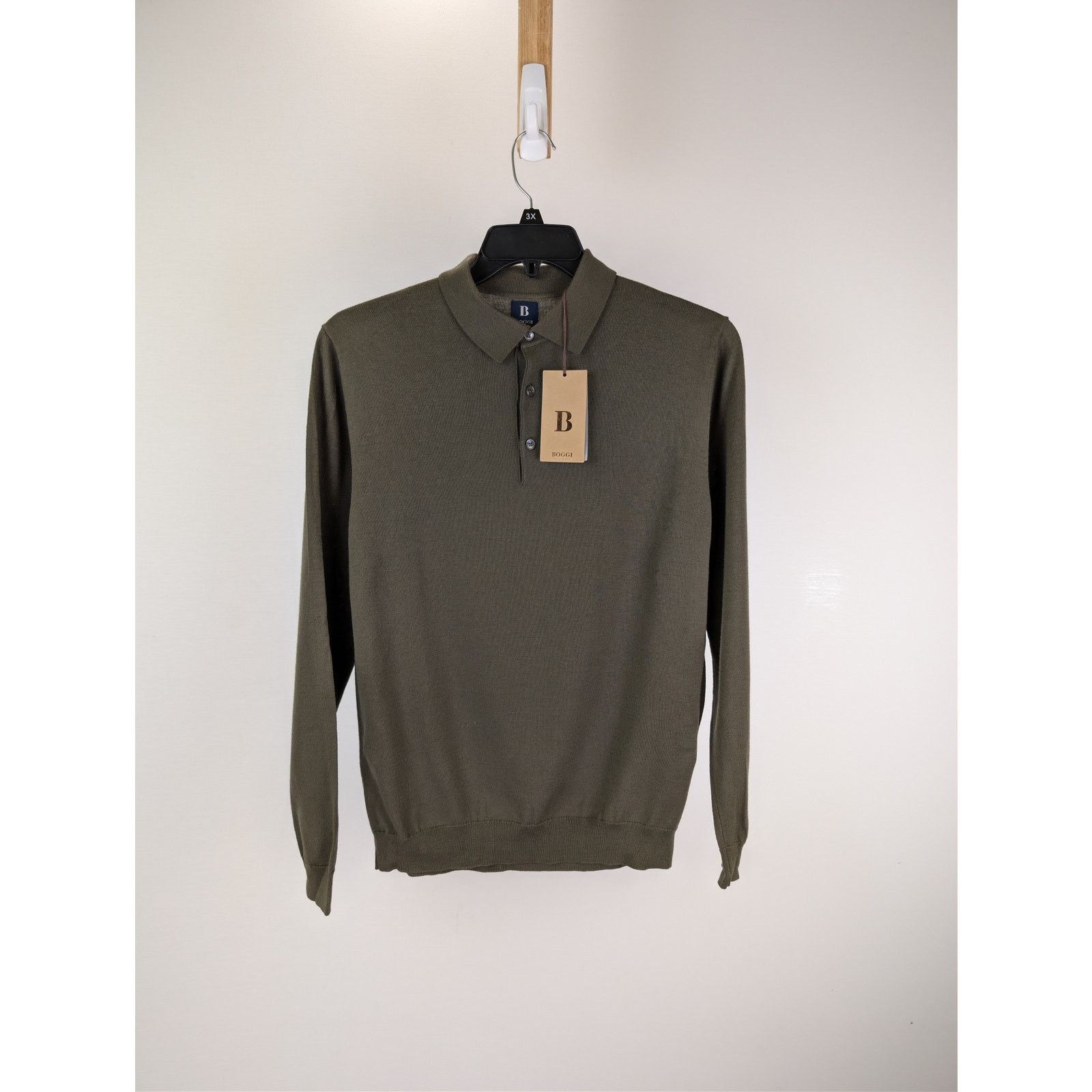 Boggi o1rshd1 CC20 Long Sleeve Knitwear Polo Shirt in Dark Brown Size US M / EU 48-50 / 2 - 1 Thumbnail