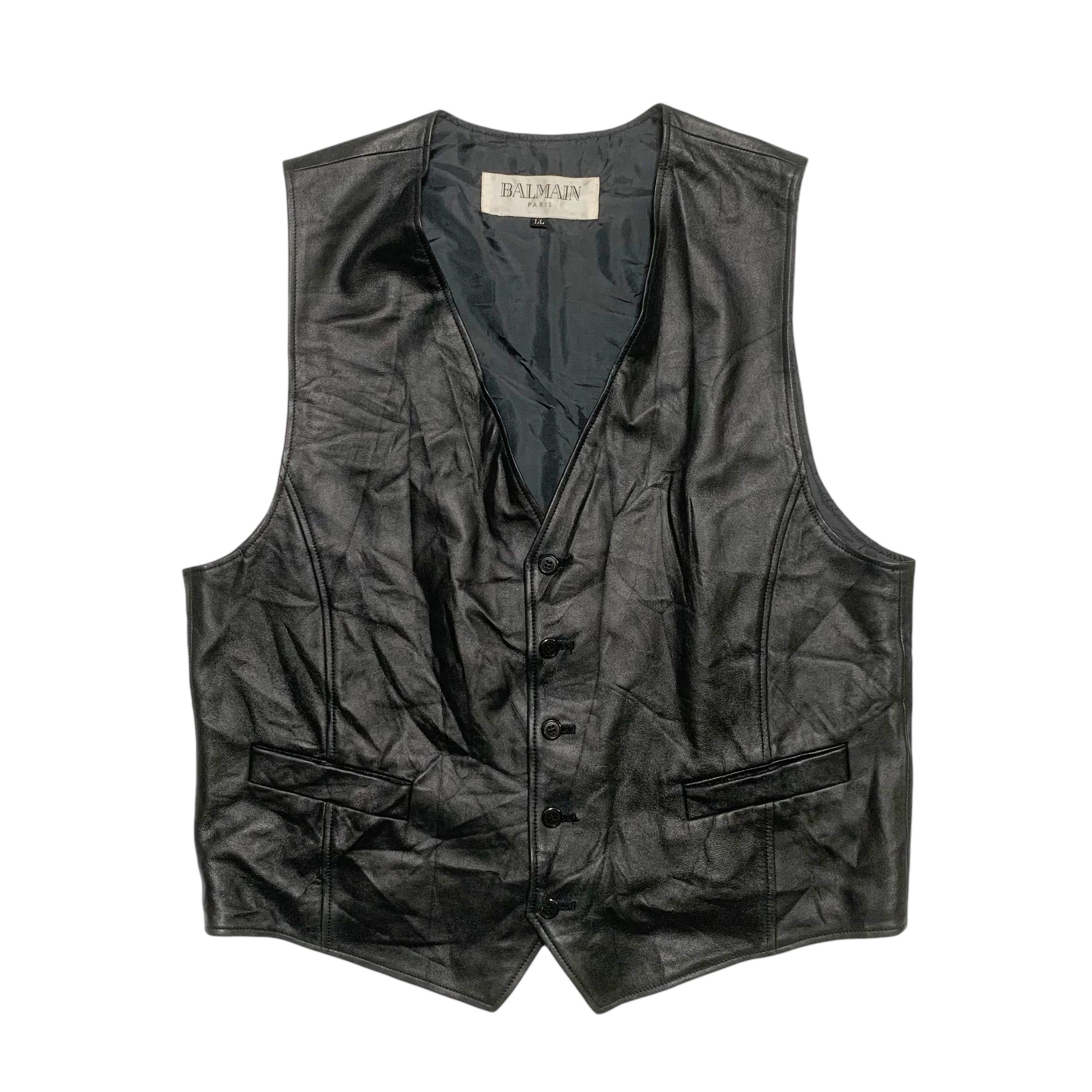 Balmain Balmain Paris Leather Vest Size US M / EU 48-50 / 2 - 1 Thumbnail