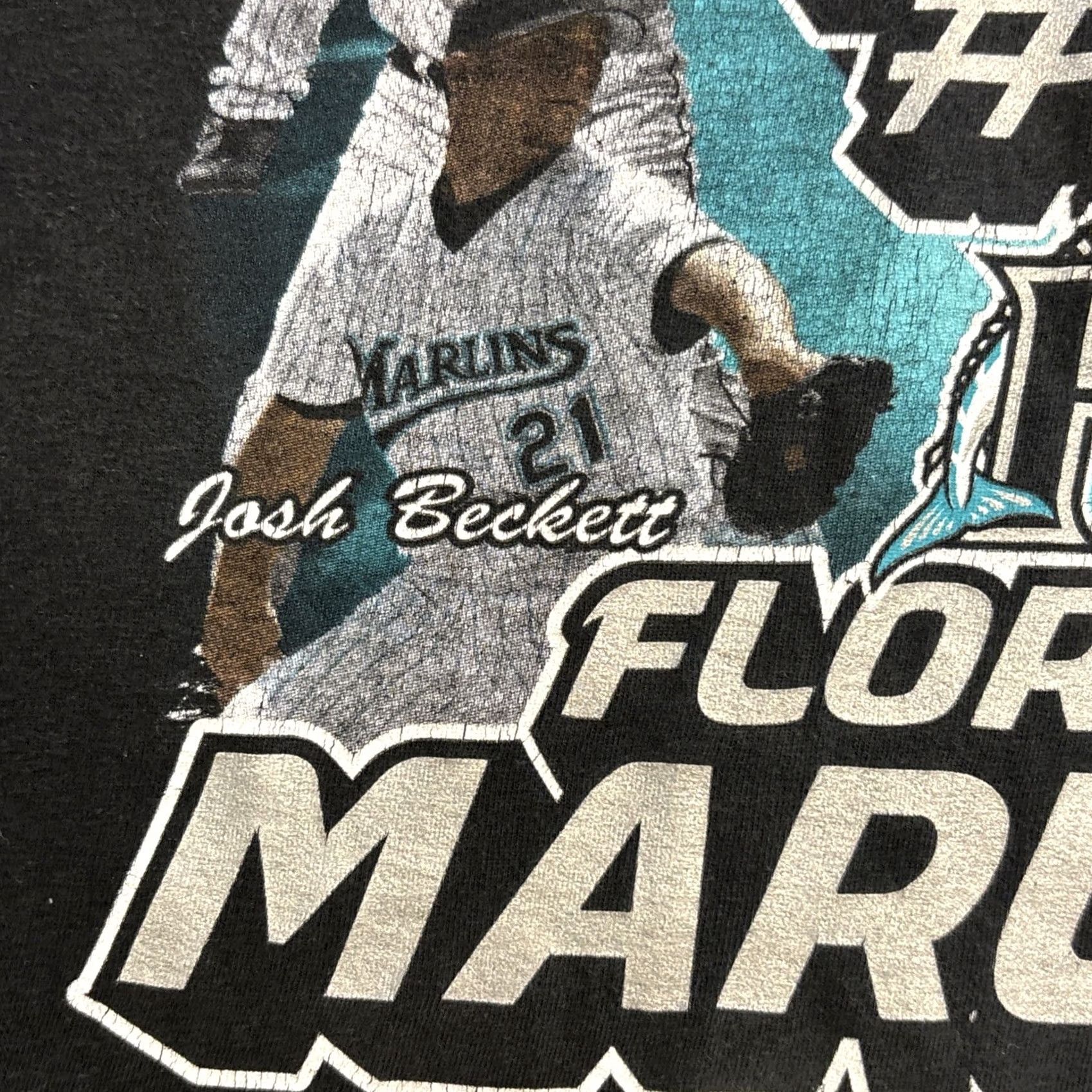 MLB VINTAGE Florida Marlins T Shirt 2003 L MLB Baseball Black Mens Size US L / EU 52-54 / 3 - 6 Thumbnail