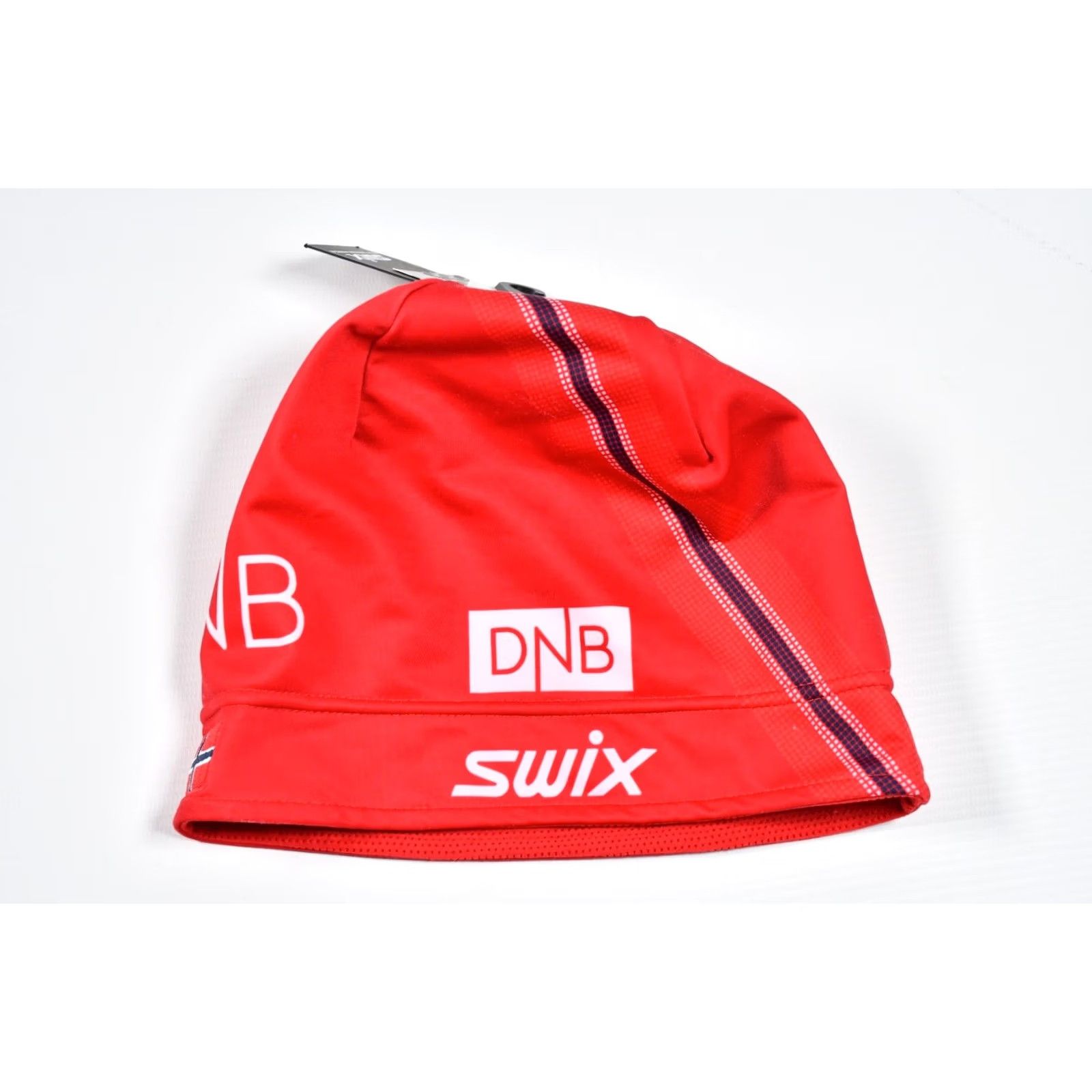 Vintage Swix DNB Norway Race Beanie Hat Mens Size 58 Red 88% Polyester 13% Spandex Geometric Pattern Fall Winter Spring Summer Size ONE SIZE - 3 Thumbnail