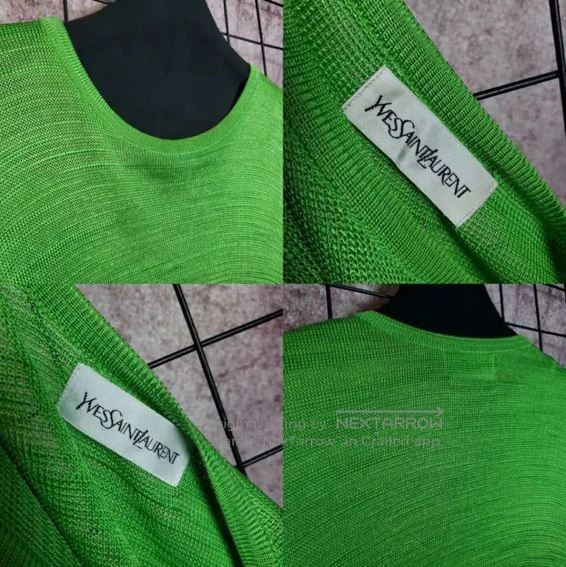Yves Saint Laurent YSL Green Long Sleeve Knit Top for Women . Size M / US 6-8 / IT 42-44 - 5 Thumbnail