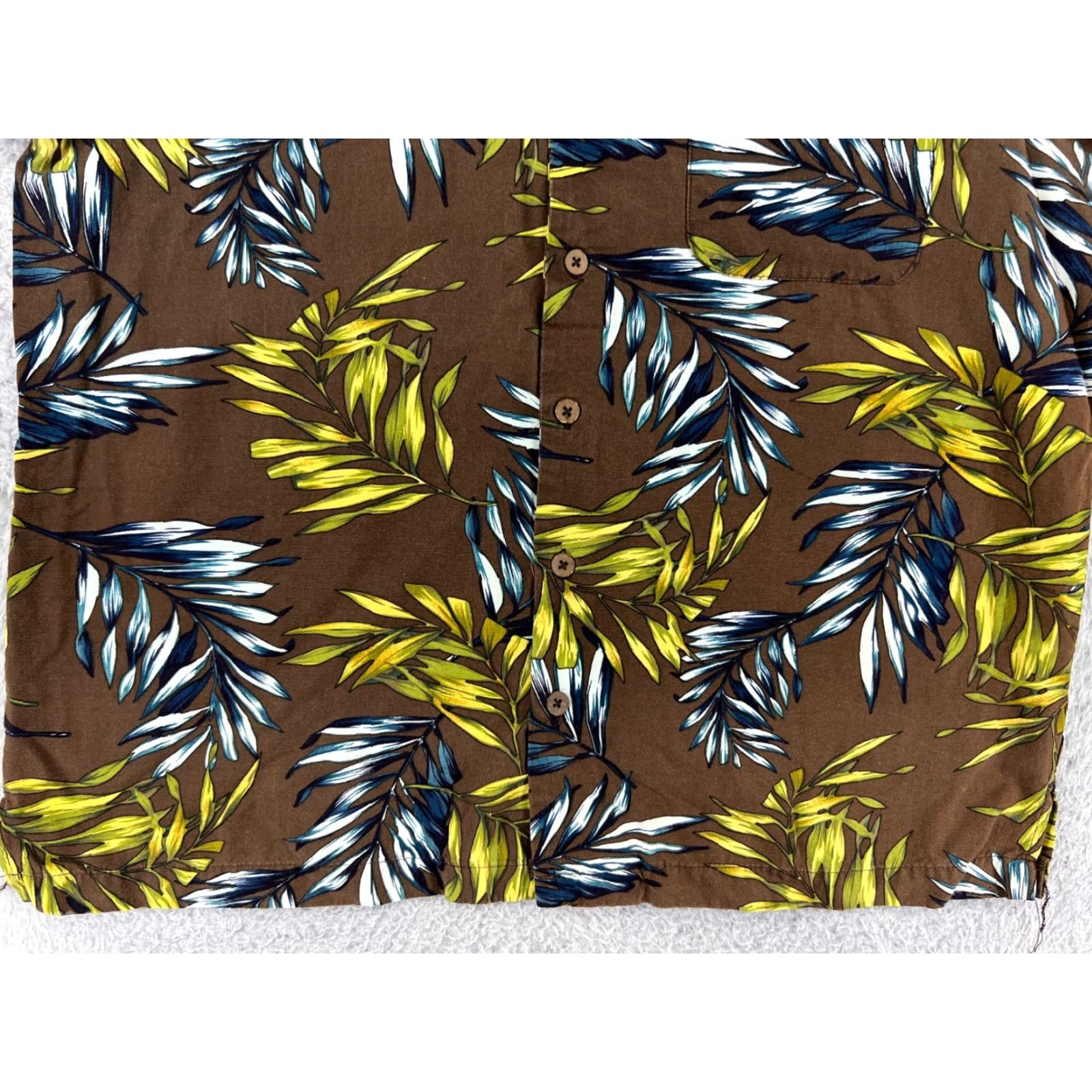 Vintage VINTAGE Milana Bay Shirt Men Medium Brown Palm Leaf Print Button Up Hawaiian Rayon Blend Size US M / EU 48-50 / 2 - 6 Thumbnail