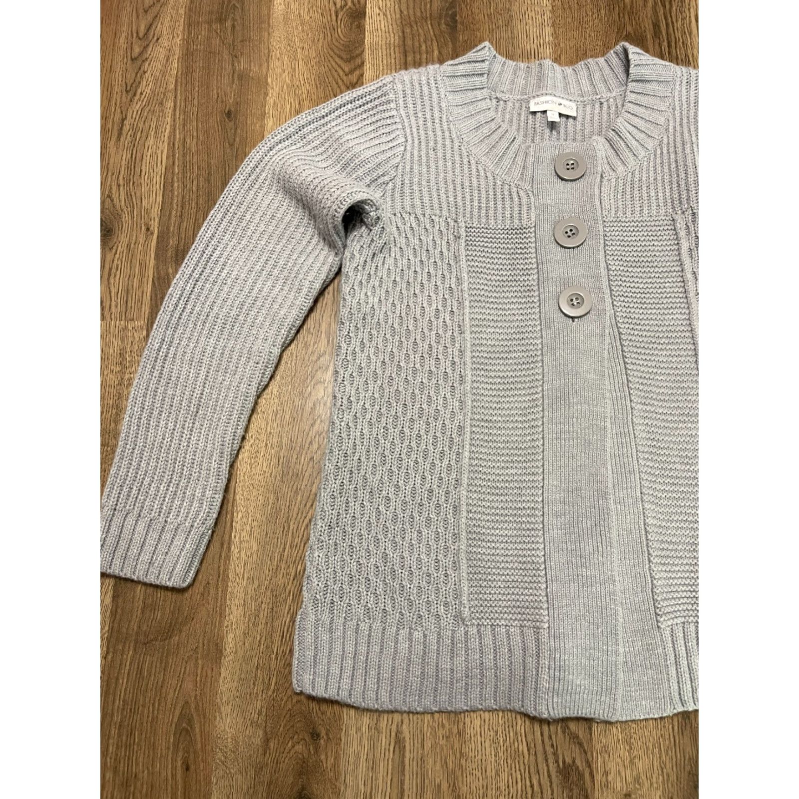 Vintage Fashion Bug Sweater Cardigan, Women's Size Small Gray Knit Shirt Size S / US 4 / IT 40 - 3 Thumbnail